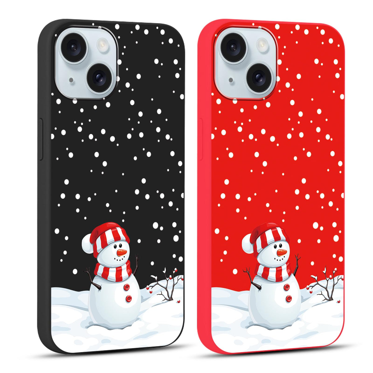 2 Pack Christmas Phone Case for iPhone 16 6.1'', Cute Christmas Tree Pattern Gifts Case with Gingerbread Canes Design Soft TPU Anti-Fall Protective Slim Shockproof Cover for Girl Women Men