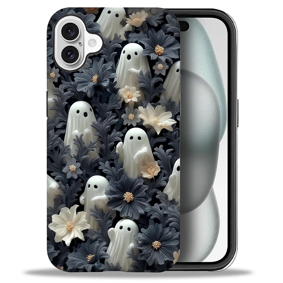 Case for iPhone 17,Drop Protection Hybrid 2-Layer Hard Phone Cover-Vintage Christmas Stamps Collage