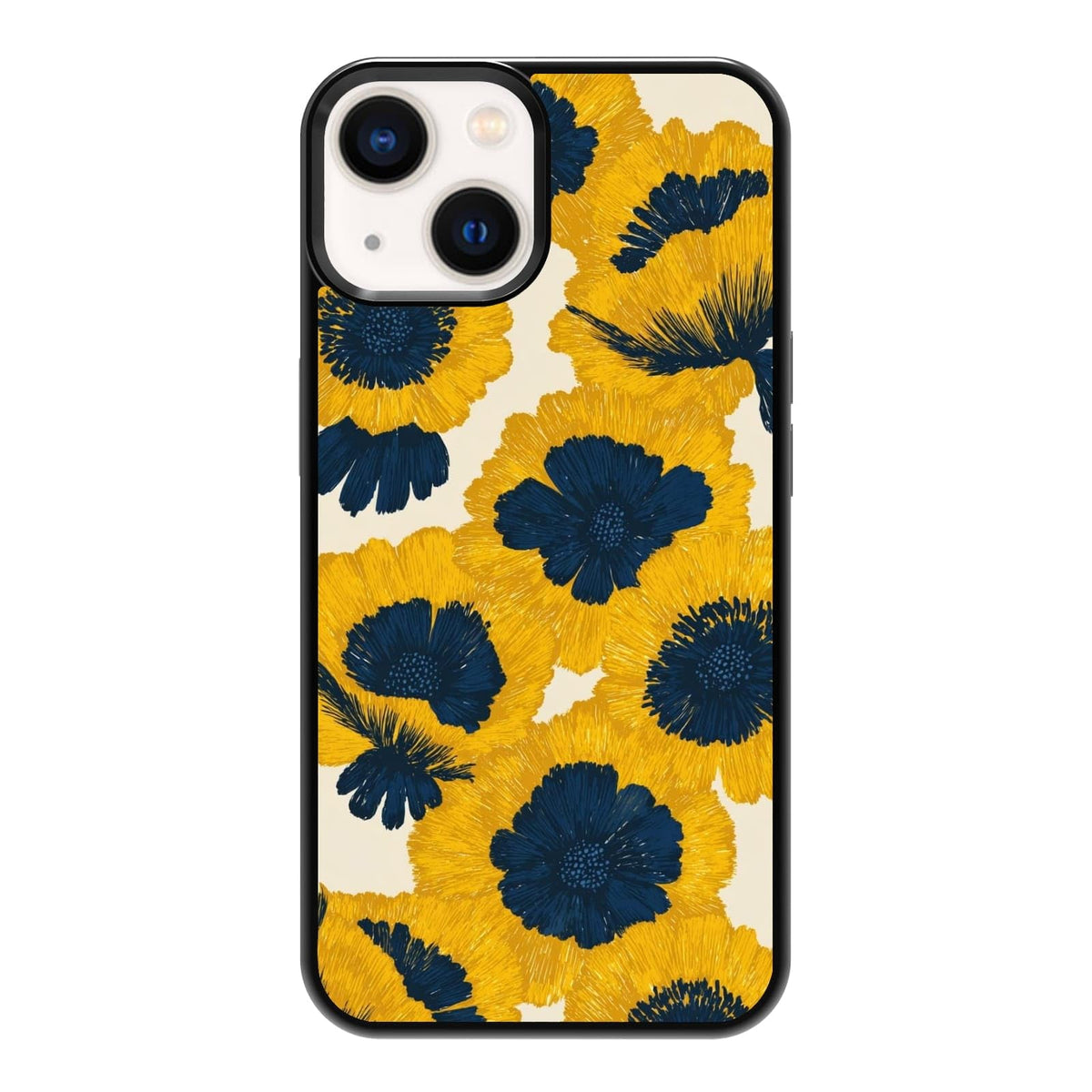 Dark Botanical Wildflower Forest Green Leaf White Blossom Nature Art Phone Case, Shockproof Protective Cover for iPhone 11 12 13 14 15 16 17 Pro Max Plus Mini XR 7 8 SE
