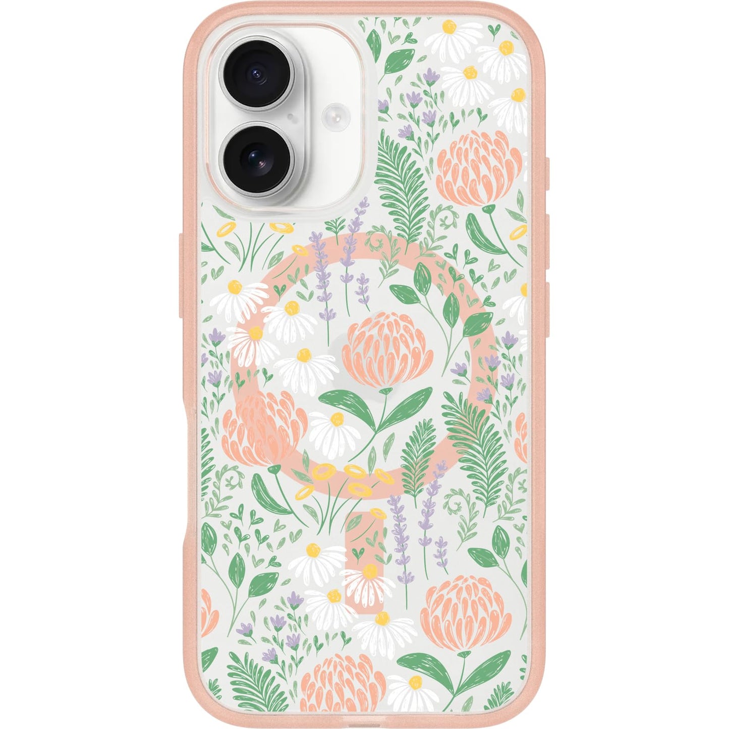 OtterBox iPhone 16 Pro Symmetry Series Clear Case - Pink Leopard Print | Snaps to MagSafe, Ultra-Sleek, Raised Edges Protect Camera & Screen, Ultra-Thin, Sleek iPhone Case