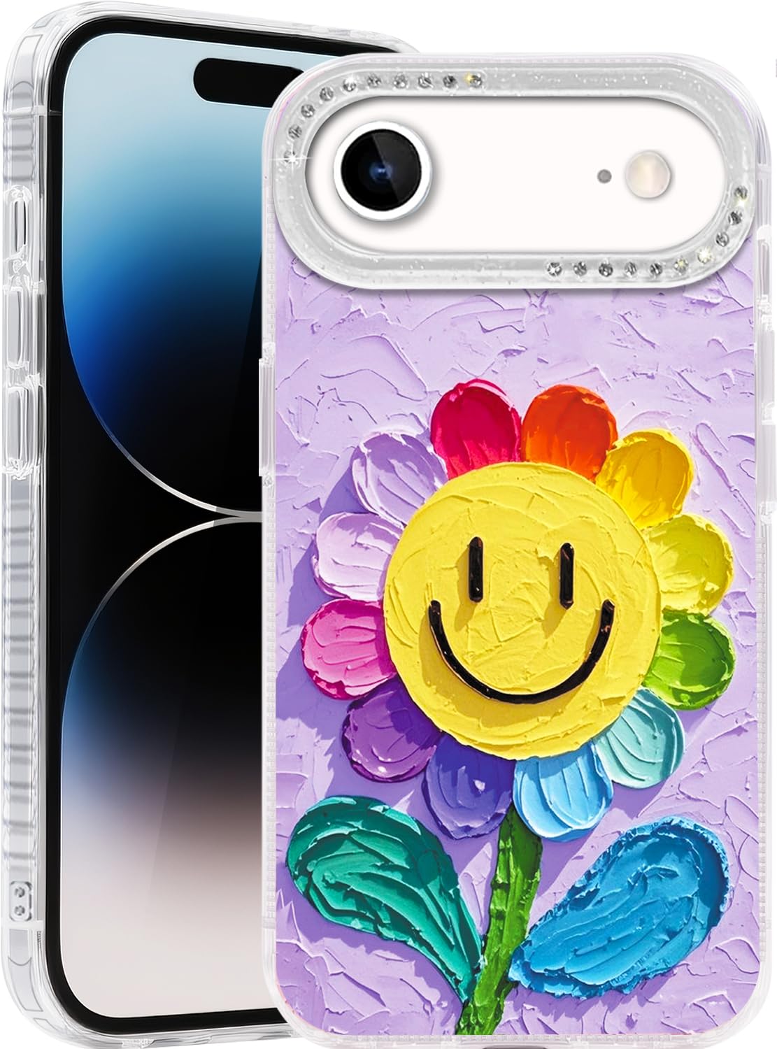 Compatible with iPhone 17 Pro Case,with [Soft Slim][Camera Protection] Cute Fishing Cats Shiny Aesthetic Phone Cover Anti-Yellowing Shockproof Protective Cover for Women Girl
