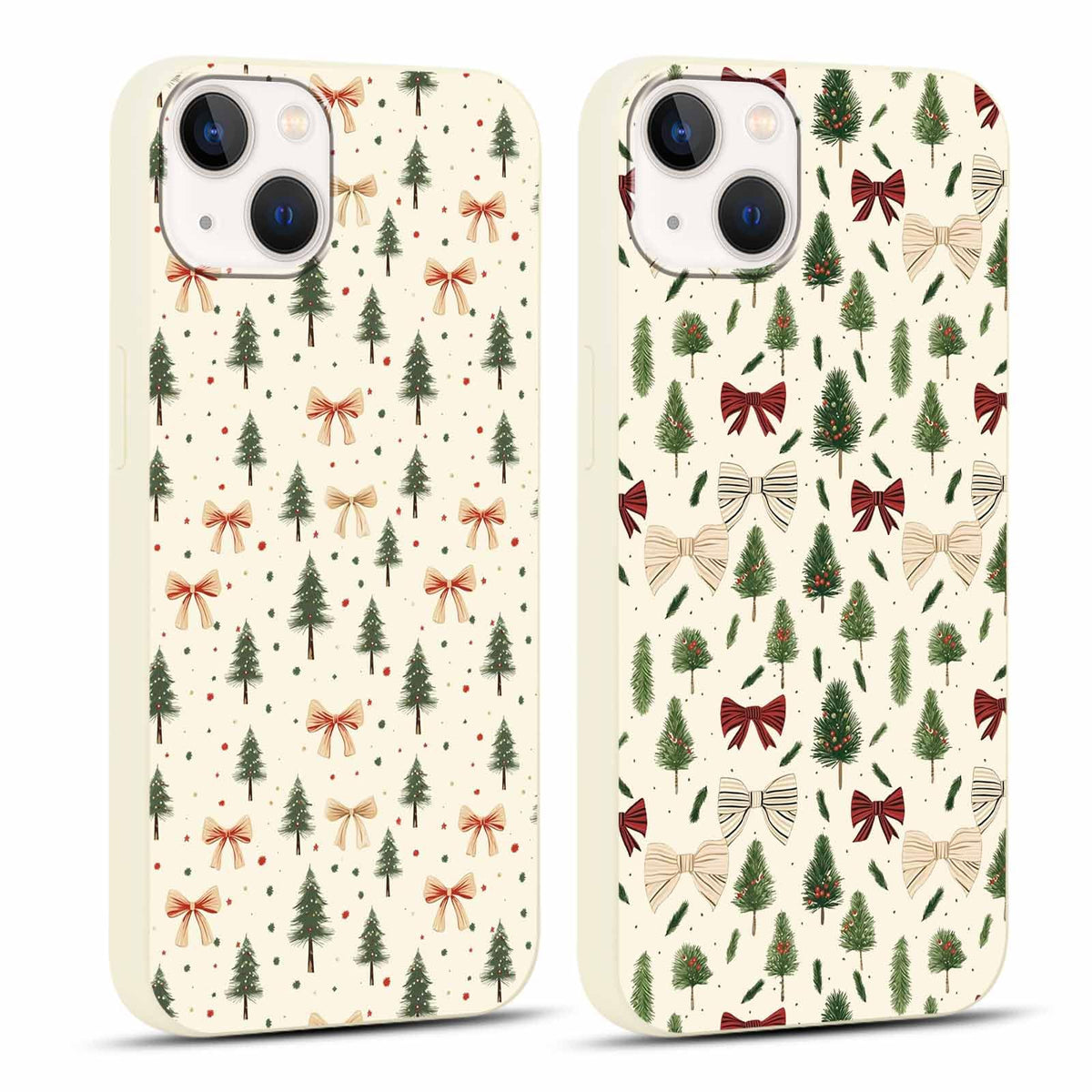 2 Pack Merry Christmas Phone Case for iPhone 16 6.1", Cute Xmas Christmas Tree Pattern Case with Candy Design Christmas Decorations Gifts Shockproof Soft Silicone Cover for Girl Women