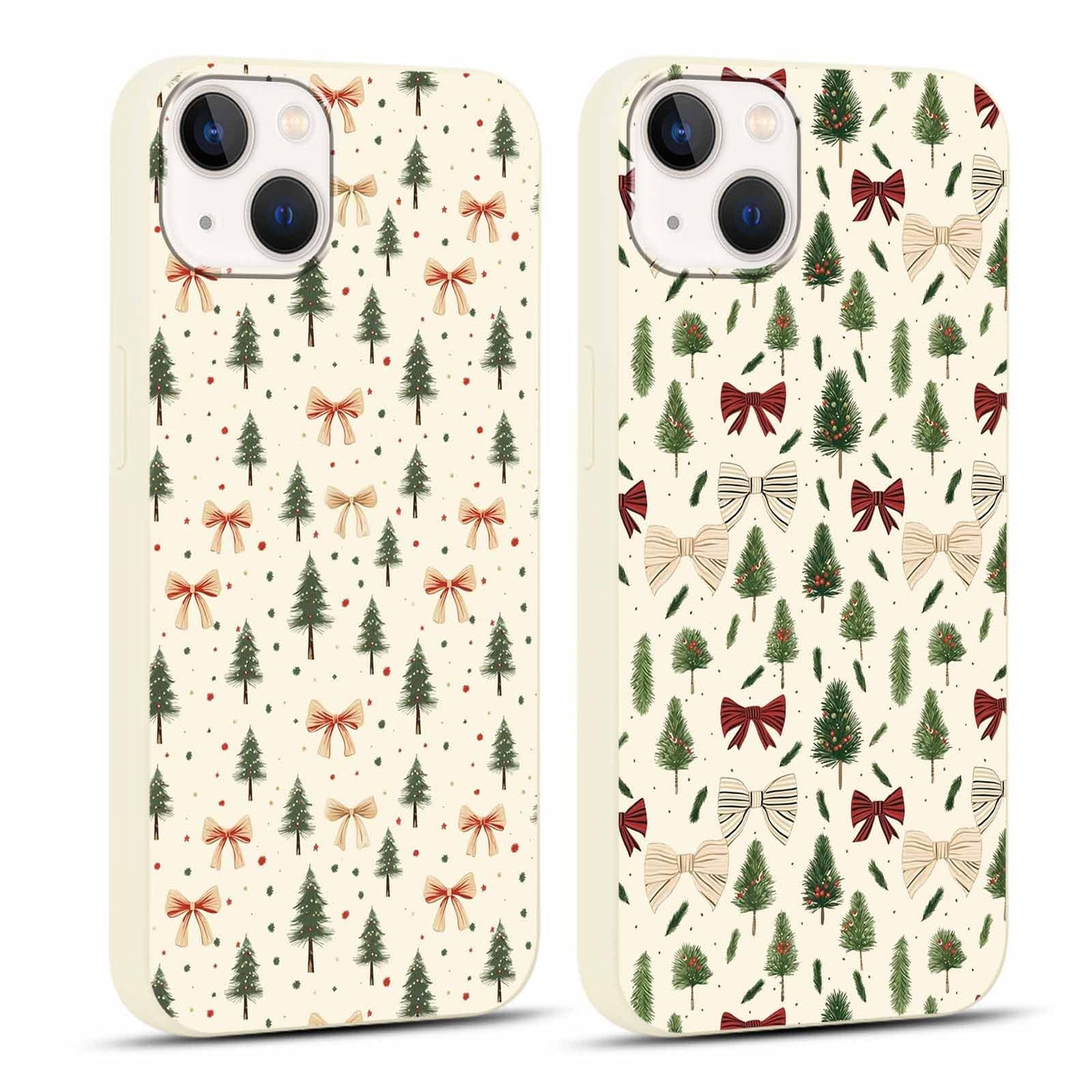 2 Pack Merry Christmas Phone Case for iPhone 13 / iPhone 14 6.1", "Cute Xmas Tree Pattern Case with Candy Design Christmas Decorations Gifts Shockproof Soft TPU Cover for Girl Women