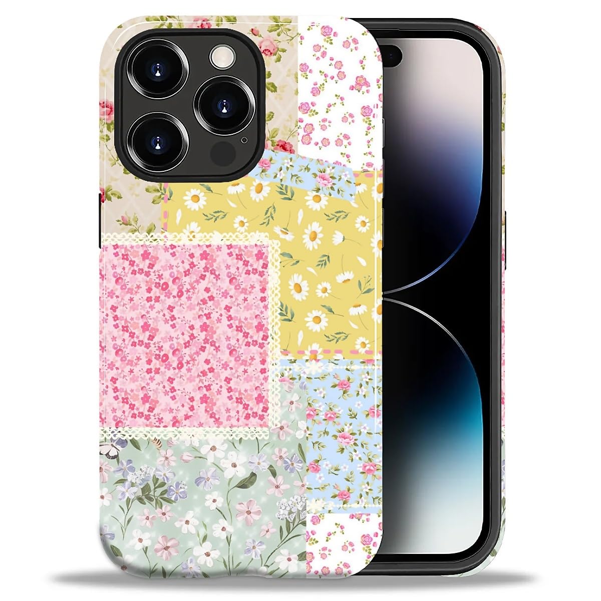 DAIZAG Case for iPhone 13 iPhone 14, Christmas Coffee Snowflake Cane Full-Body Design Hybrid Dual Protection Soft TPU + Hard PC, Shockproof Scratch-Resistant Protective Cover Phone Case for Men Women