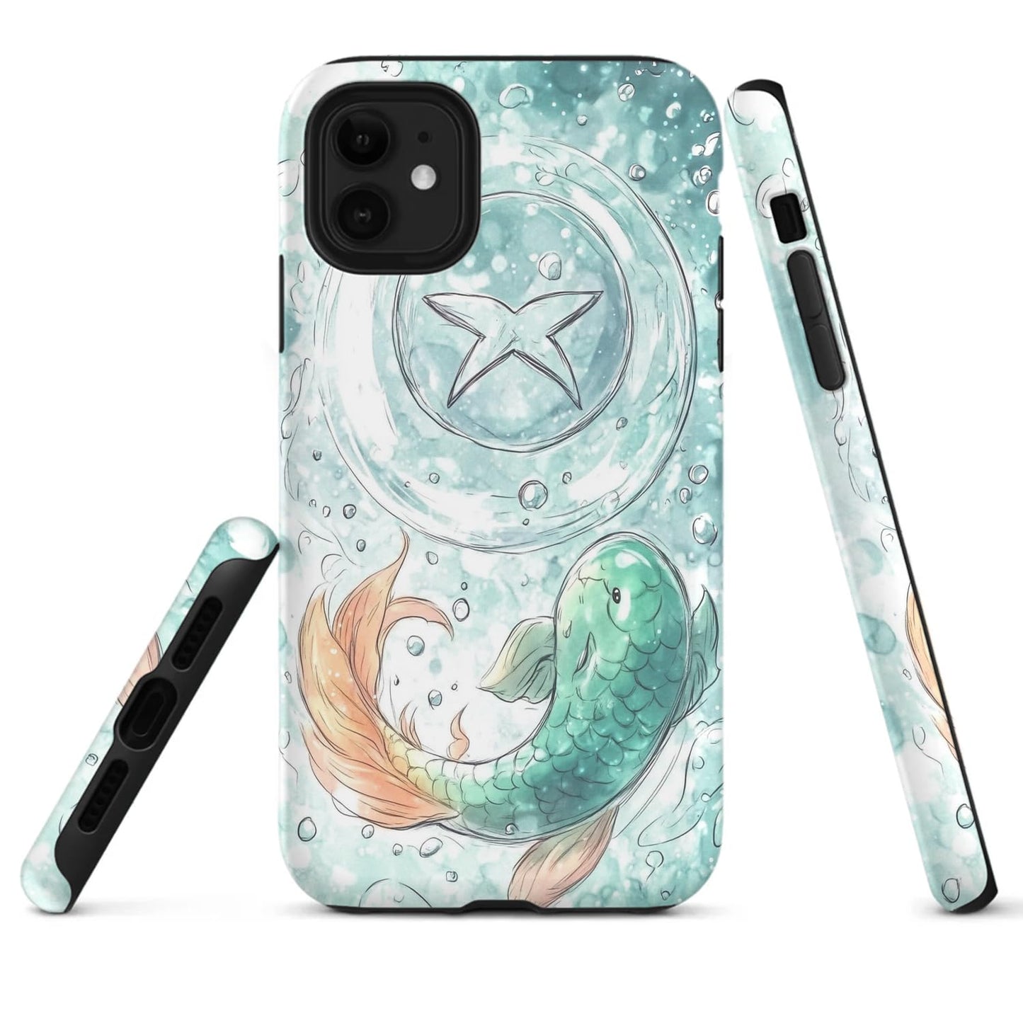 Raindrops Potted Plants Phone Case Compatible with iPhone 16 15 14 13 12 Compatible with Samsung Galaxy S25 S23 Plus S21 FE S22 Dual Layer Sturdy Shockproof Full Protection with Mag-Safe