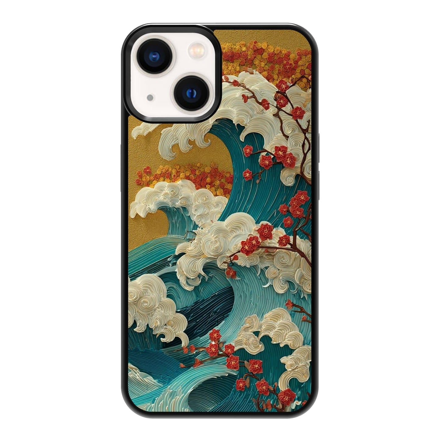 Dark Botanical Wildflower Forest Green Leaf White Blossom Nature Art Phone Case, Shockproof Protective Cover for iPhone 11 12 13 14 15 16 17 Pro Max Plus Mini XR 7 8 SE