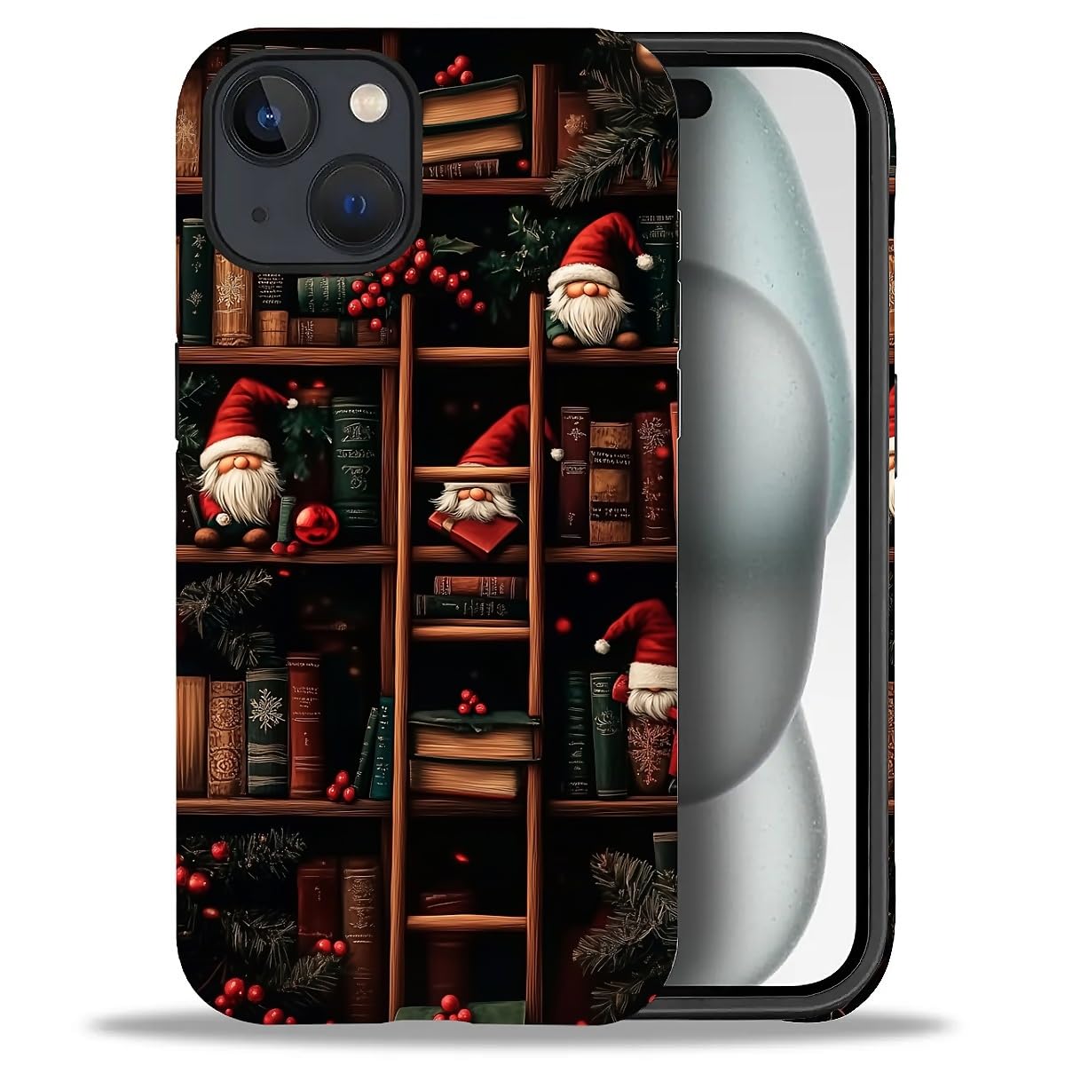 DAIZAG Phone Case Compatible with iPhone 13/14,Christmas Santa Claus Mixed 2 Layer Soft Silicone+Hard PC Ddouble Protection Ultra-Thin Phone Case for iPhone 13/14