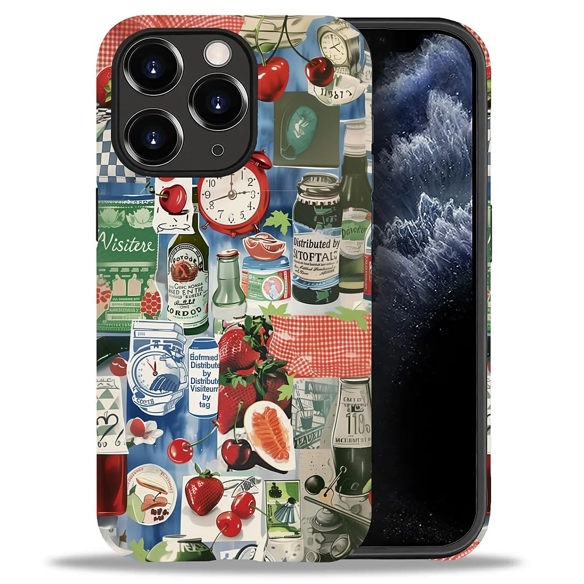 DAIZAG Phone Case Compatible with iPhone 13/14,Christmas Santa Claus Mixed 2 Layer Soft Silicone+Hard PC Ddouble Protection Ultra-Thin Phone Case for iPhone 13/14