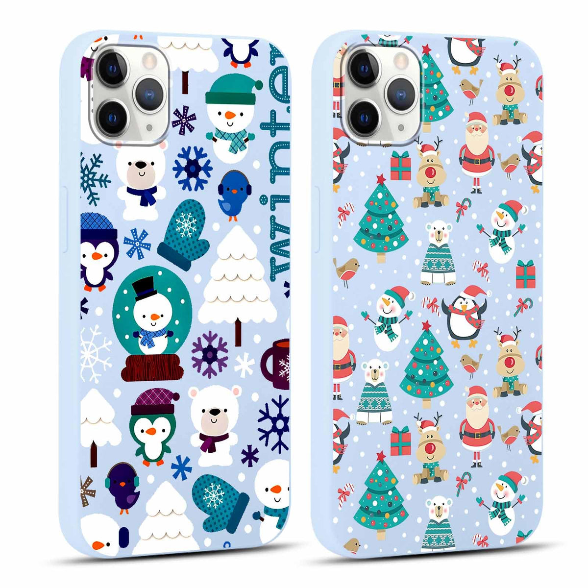 2 Pack Merry Christmas Phone Case for iPhone 16 6.1", Cute Xmas Christmas Tree Pattern Case with Candy Design Christmas Decorations Gifts Shockproof Soft Silicone Cover for Girl Women