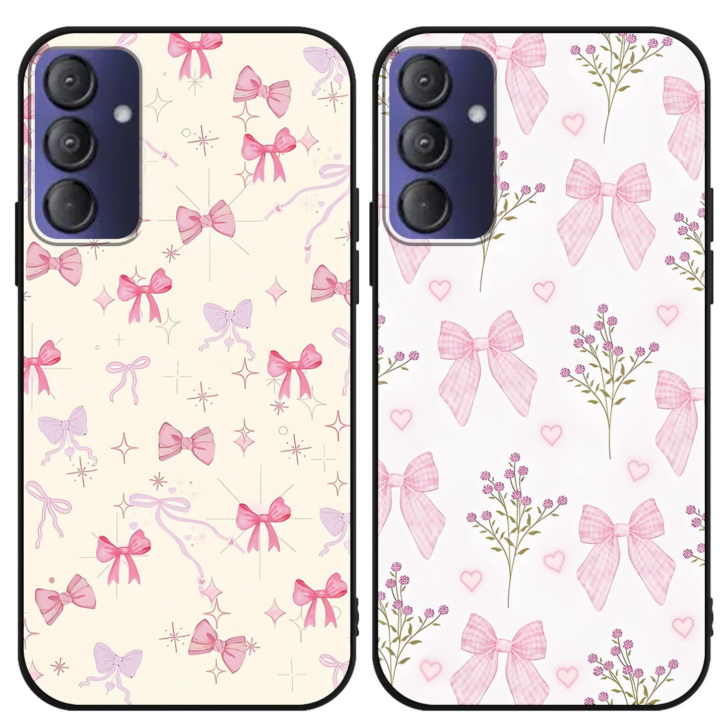 2 Pack Cartoon Floral Phone Case for Gabb Phone 4 6.1",Cute Kawaii Flower Collage Pattern Cases Aesthetic Design,Black TPU Bumper Protective Cover for Girls Women