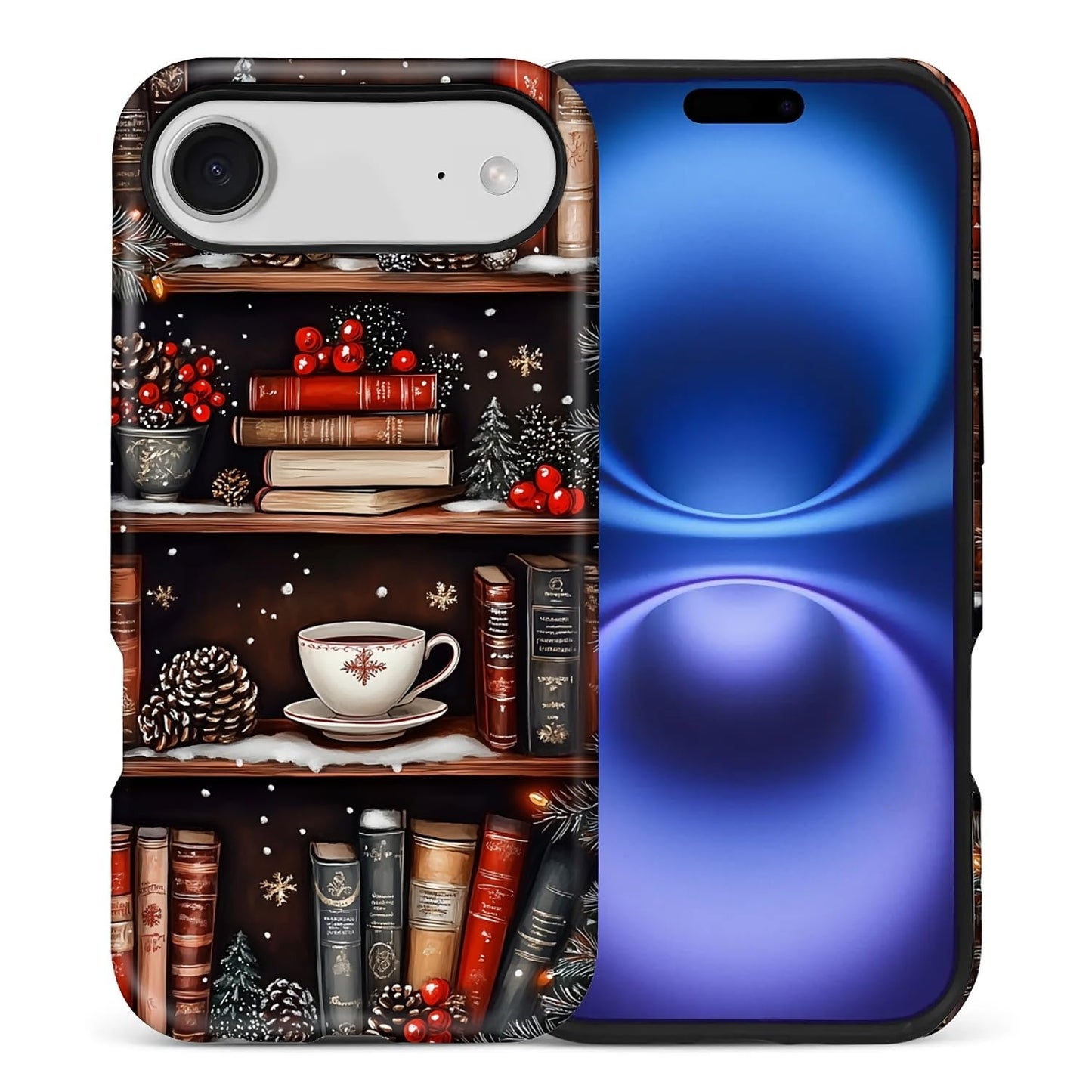Case for iPhone 17,Drop Protection Hybrid 2-Layer Hard Phone Cover-Vintage Christmas Stamps Collage