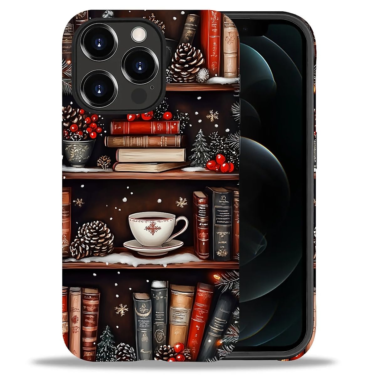 Case for iPhone 17,Drop Protection Hybrid 2-Layer Hard Phone Cover-Vintage Christmas Stamps Collage