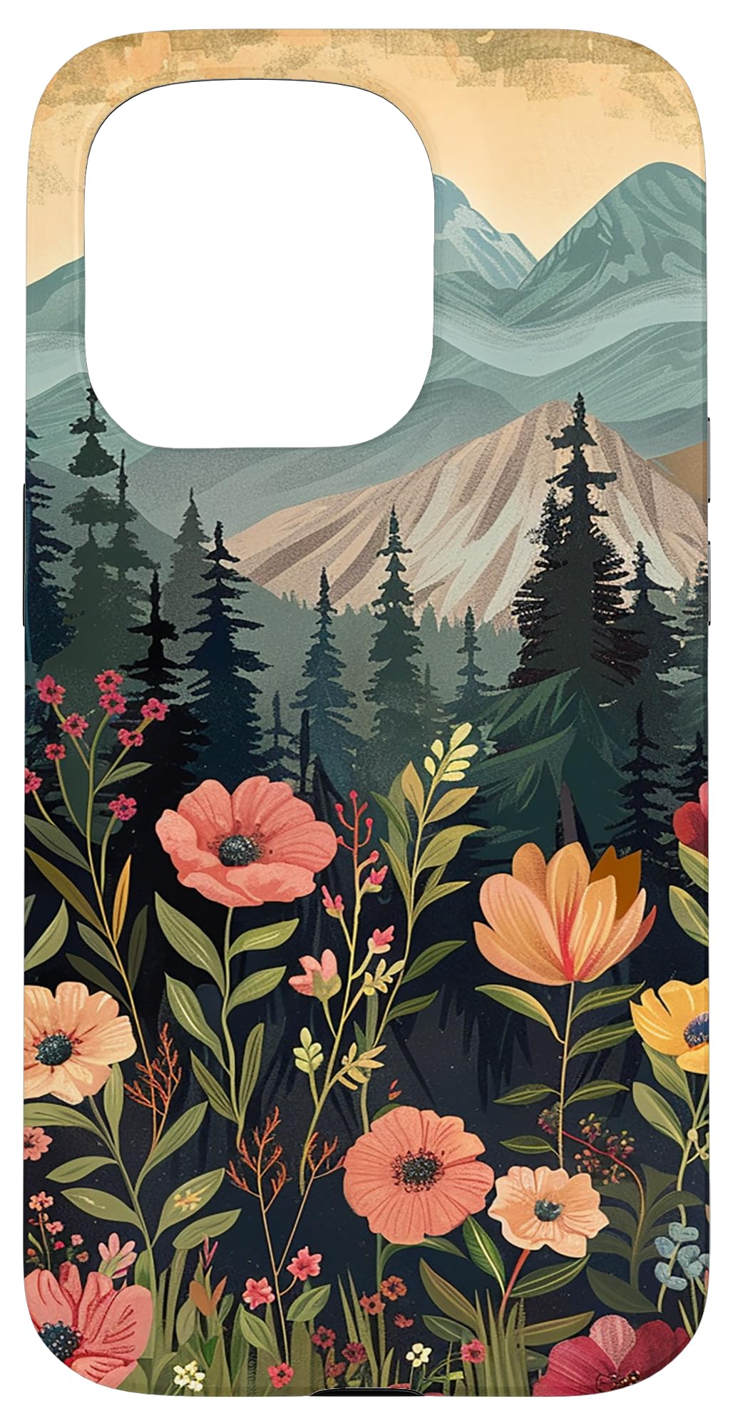 Floral Mountain Boho Pine Tree Forest Nature Case for iPhone 11