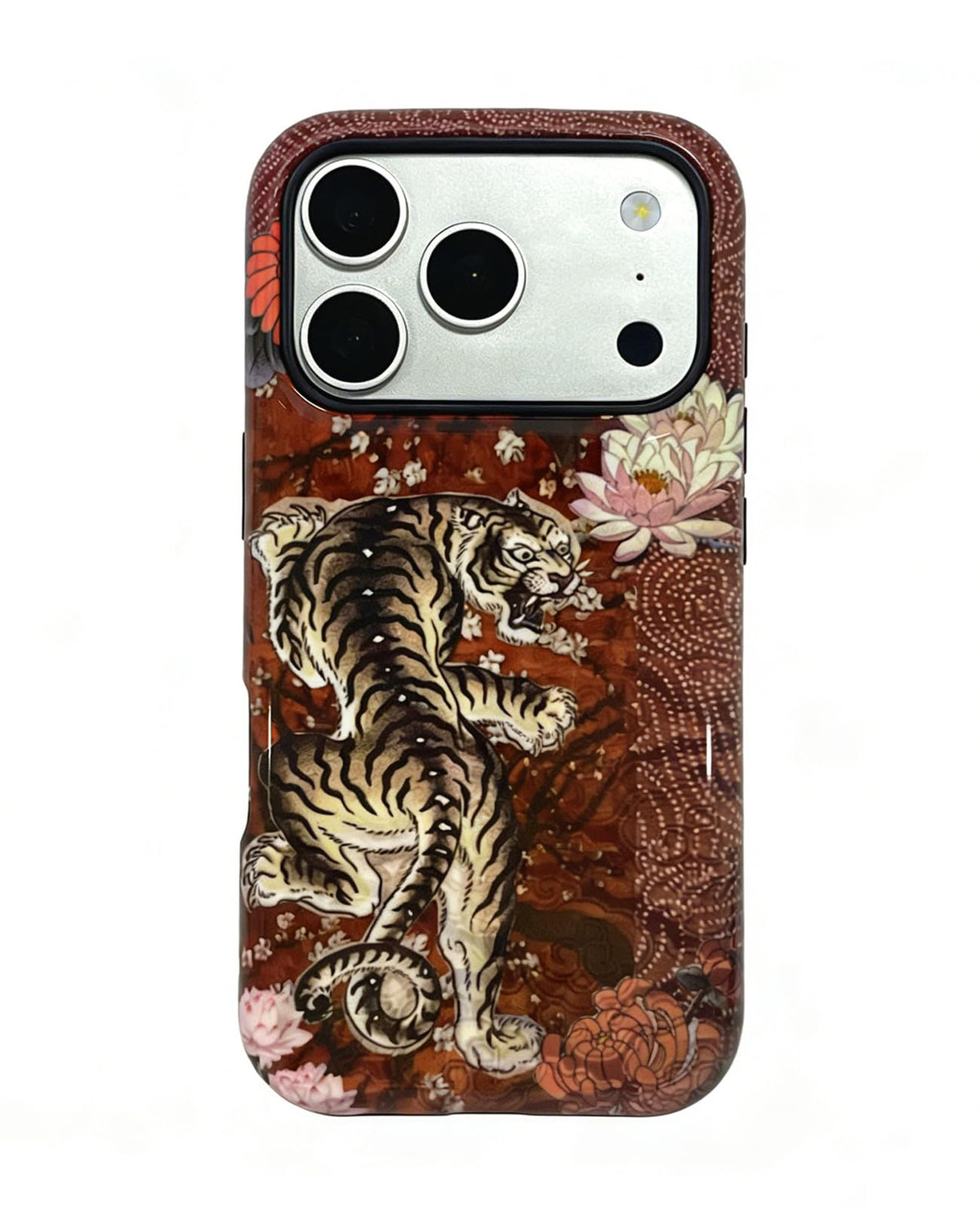 for iPhone 17 Pro Case Cute Retro Chinese-Style Tiger Phone Case Made of Hard PC Material, It Provides Full Protection with A Glossy Finish for Women (Green, iPhone 17 Pro)