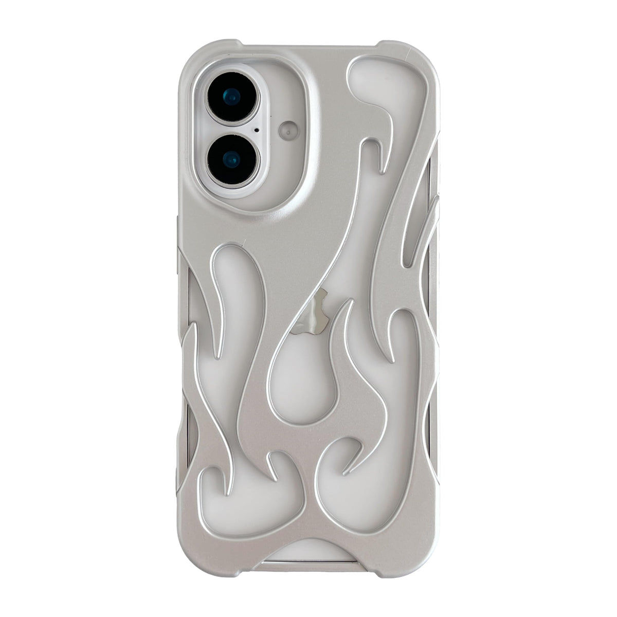 Heat Dissipation for iPhone Case, Solid Color Hollow Flame Matte Soft Phone Case (Silver,for iPhone 14)