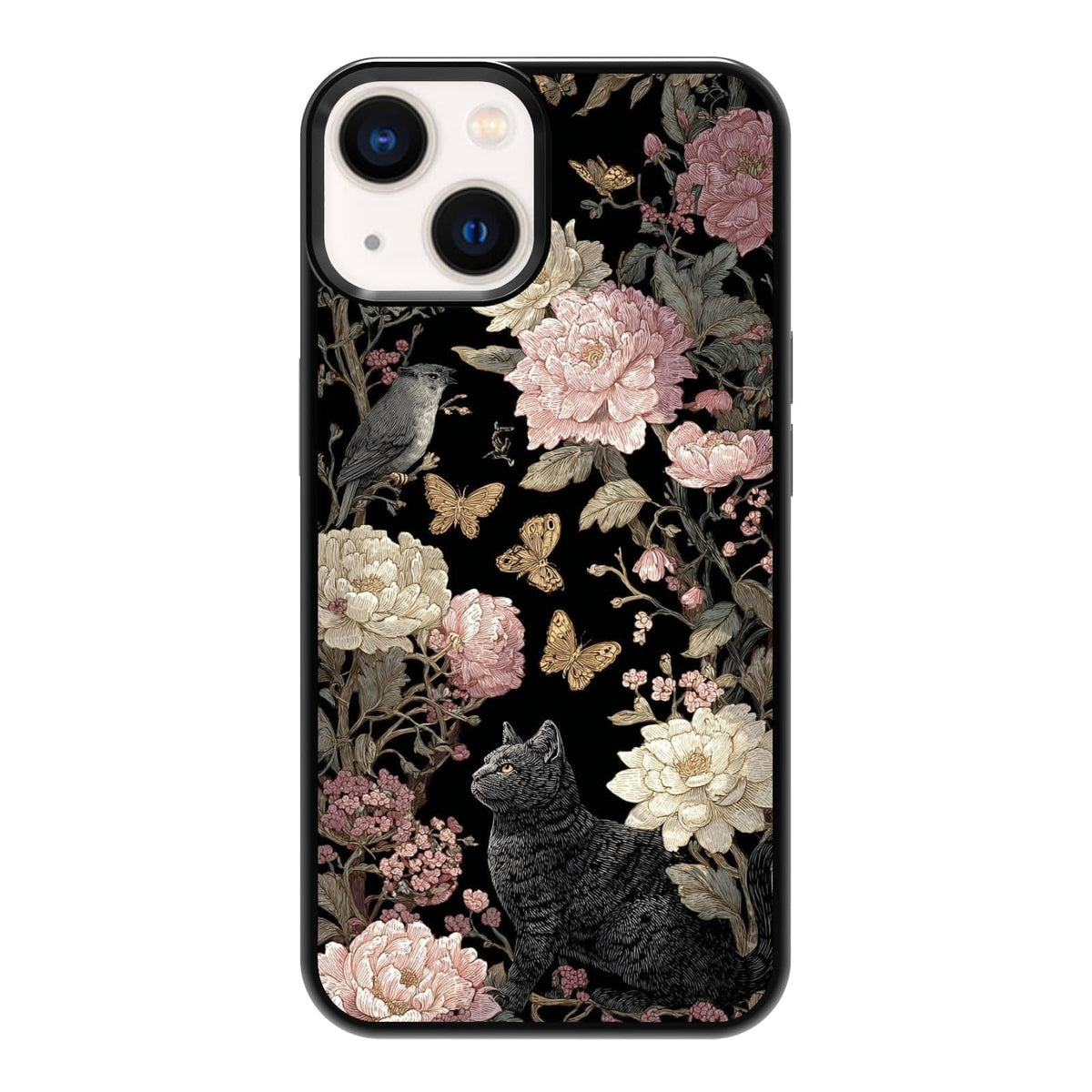 Vintage Green Herb Botanical Leaf Sketch Nature Phone Case, Shockproof Protective Cover for iPhone 11 12 13 14 15 16 17 Pro Max Plus Mini XR 7 8 SE