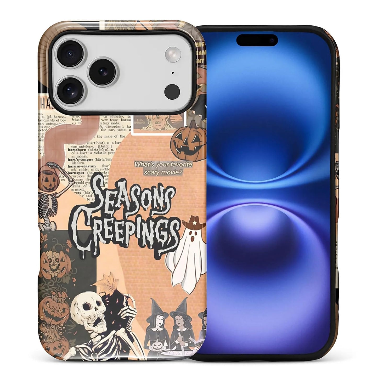 for iPhone 17 Pro Case,Hybrid 2-Layer Hard Shell + Silicone Protective Case -Resistant Shockproof- Ally's Dog's Cute College Summer Flower Collage