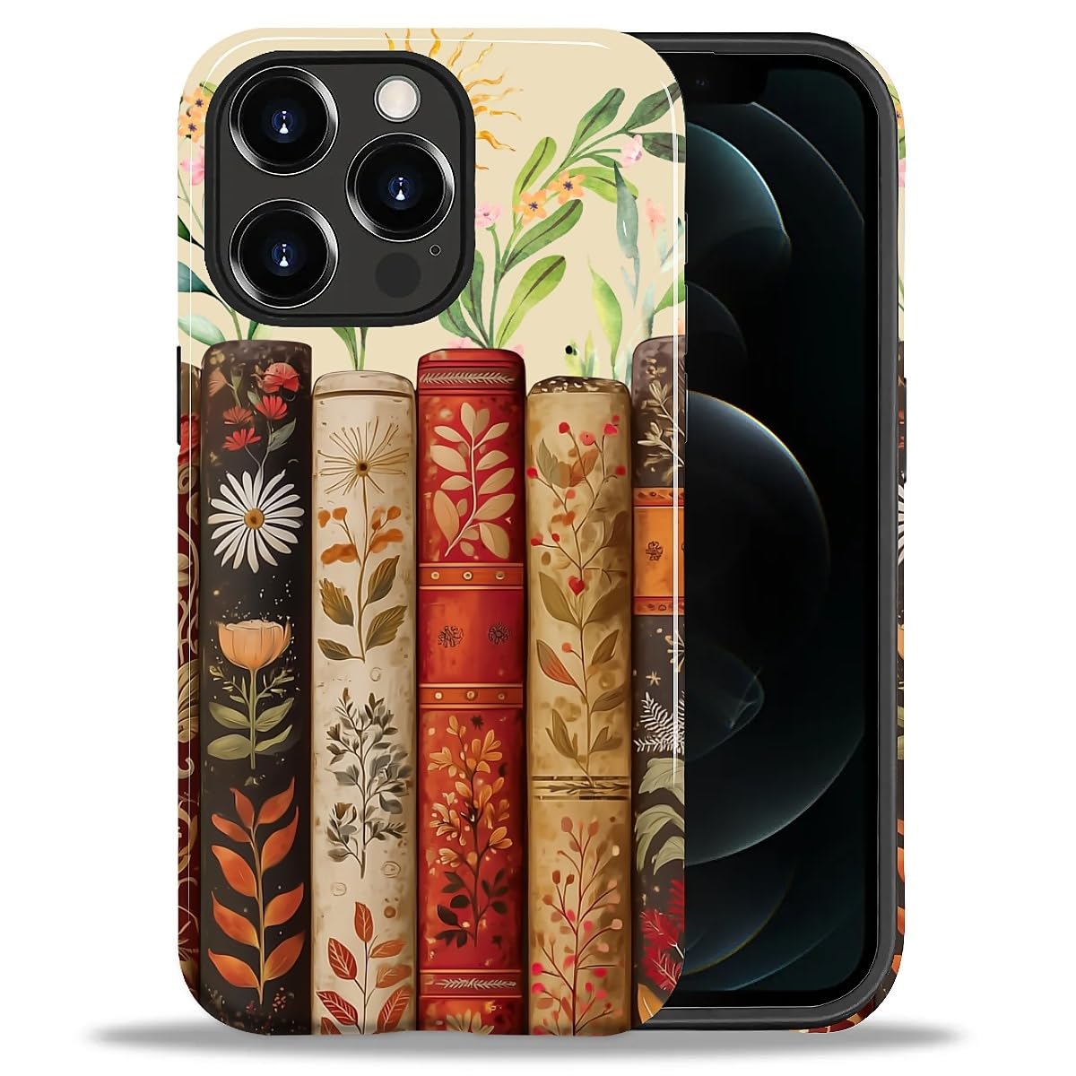 DAIZAG Case for iPhone 13 iPhone 14, Christmas Coffee Snowflake Cane Full-Body Design Hybrid Dual Protection Soft TPU + Hard PC, Shockproof Scratch-Resistant Protective Cover Phone Case for Men Women