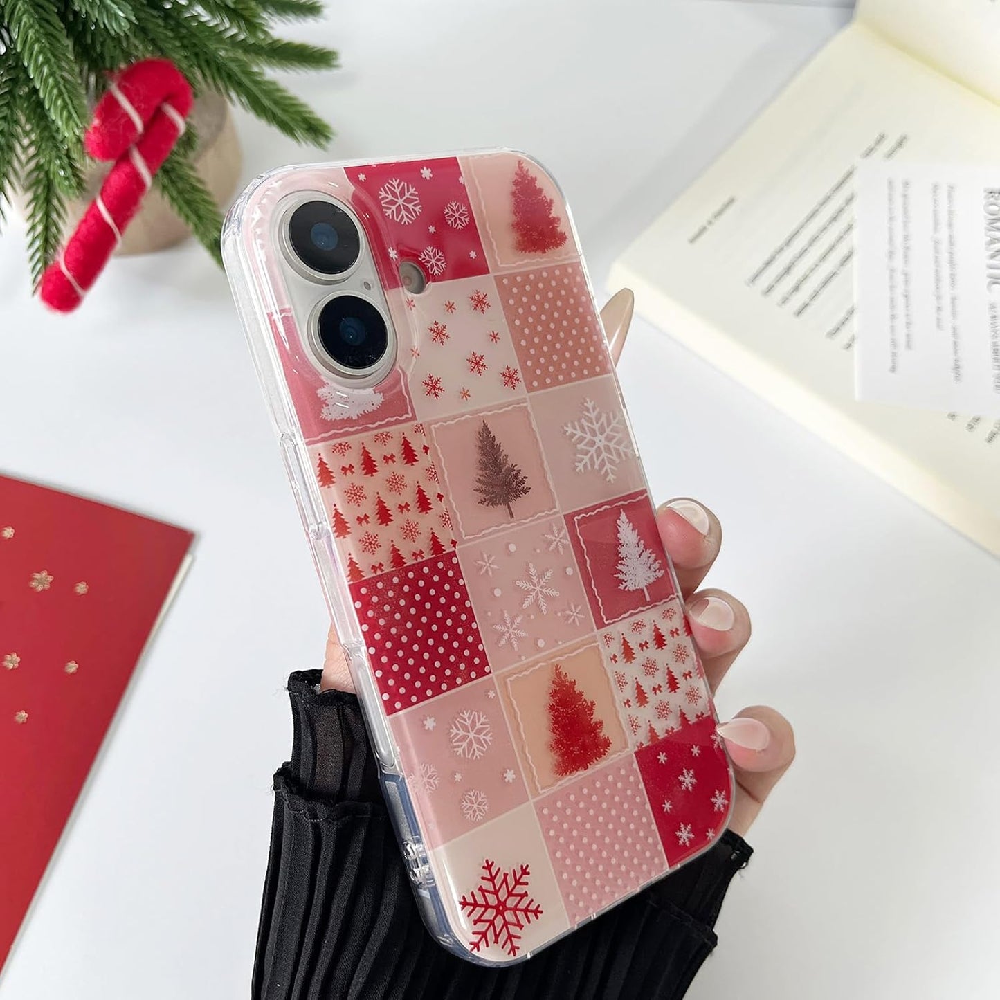 ZTOFERA Cute Aesthetic Case for iPhone 16-Christmas | Drop Protection/Slim and Glossy/Soft TPU Shockproof Phone Cover for Women Girls