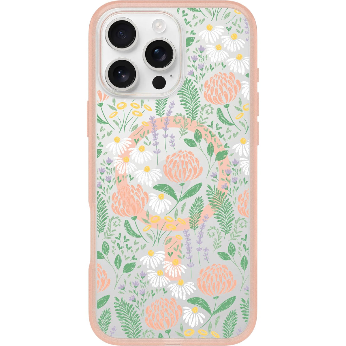 OtterBox iPhone 16 Pro Symmetry Series Clear Case - Pink Leopard Print | Snaps to MagSafe, Ultra-Sleek, Raised Edges Protect Camera & Screen, Ultra-Thin, Sleek iPhone Case