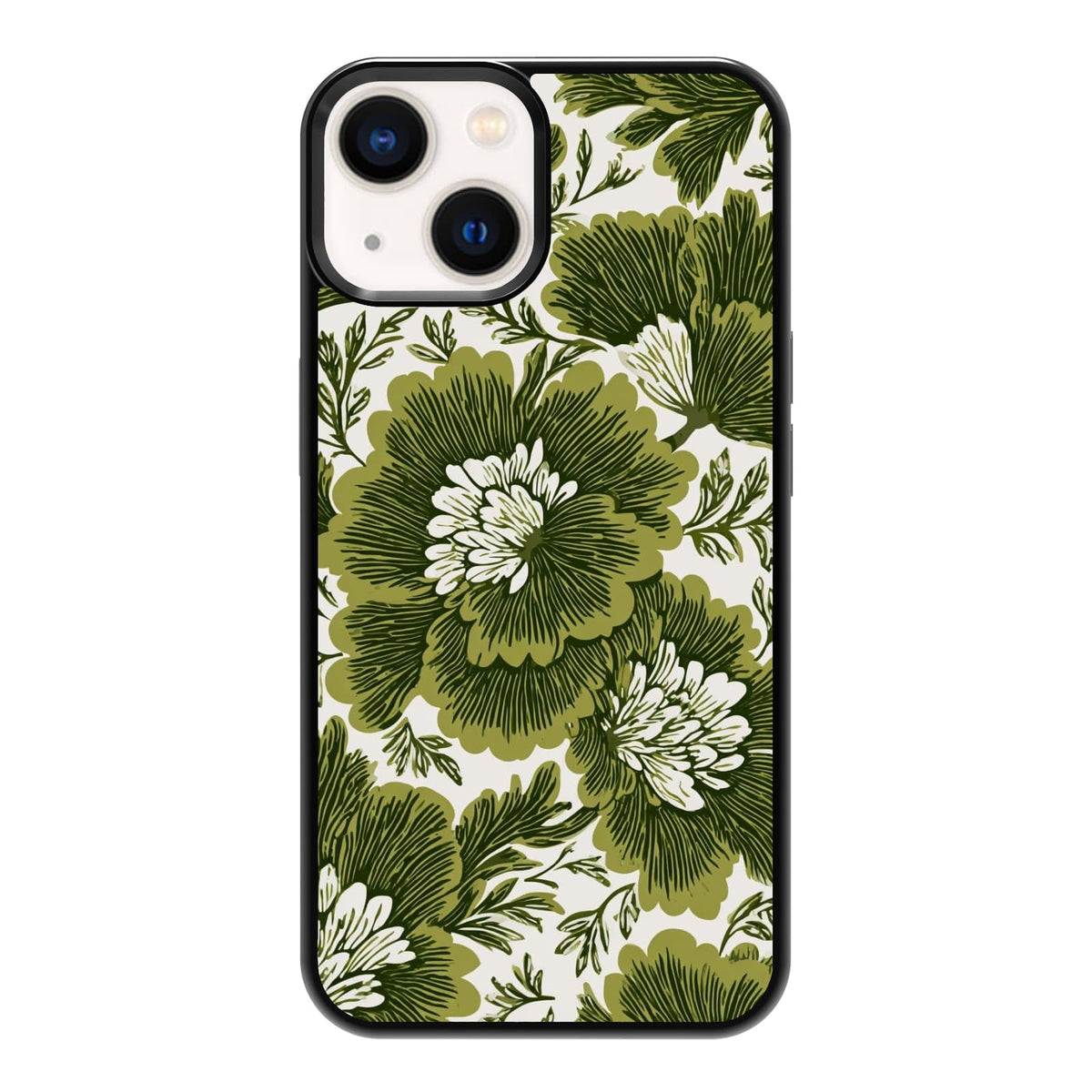 Lush Garden Wildflower Field Green Botanical Nature Aesthetic Phone Case, Shockproof Protective Cover for iPhone 11 12 13 14 15 16 17 Pro Max Plus Mini XR 7 8 SE