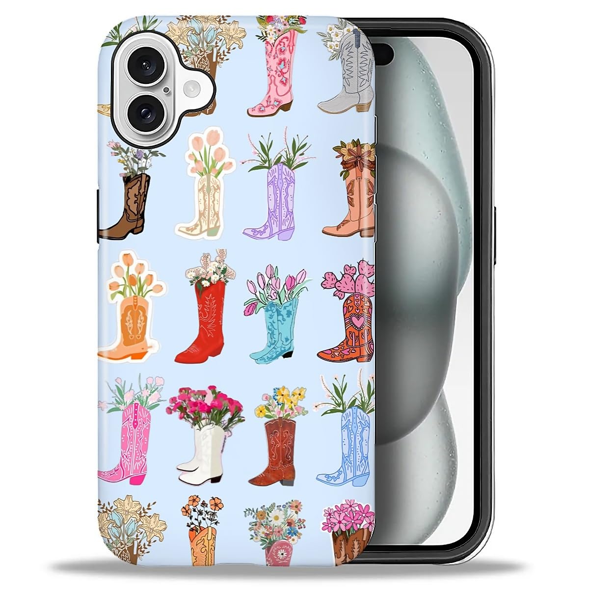 DAIZAG Case for iPhone 13 iPhone 14, Christmas Coffee Snowflake Cane Full-Body Design Hybrid Dual Protection Soft TPU + Hard PC, Shockproof Scratch-Resistant Protective Cover Phone Case for Men Women