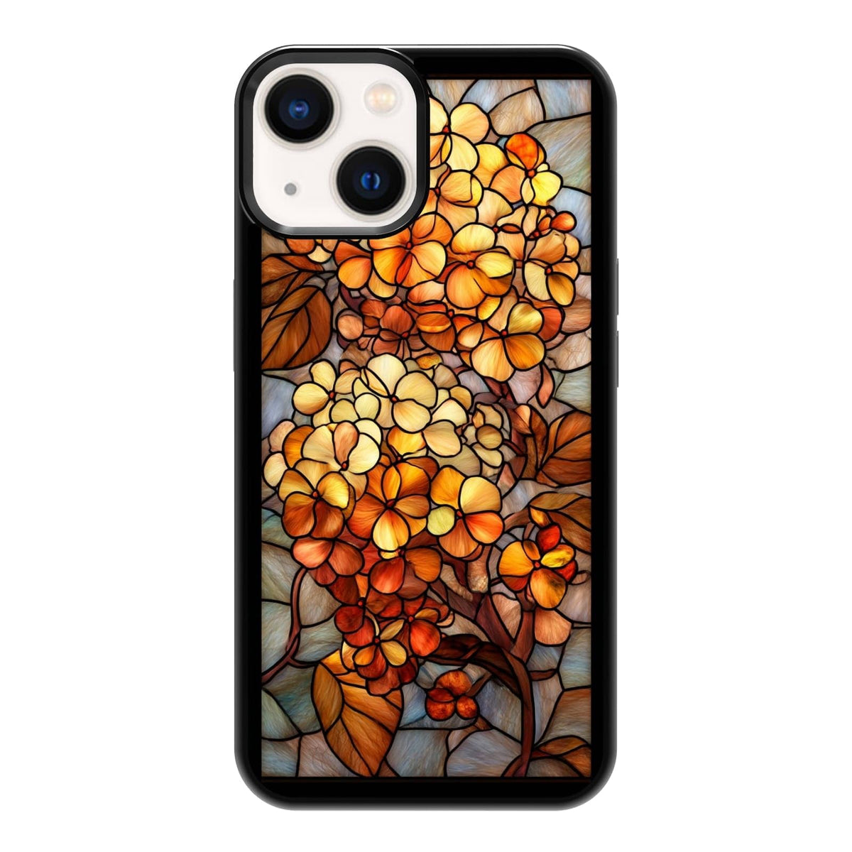 Nature Stained Glass Green Forest Tree Sunlight Phone Case, Shockproof Protective Cover for iPhone 11 12 13 14 15 16 17 Pro Max Plus Mini XR 7 8 SE
