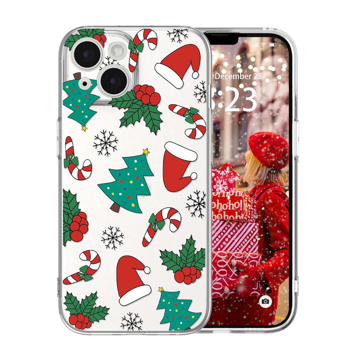 for iPhone 16 Christmas Case Cute Xmas Tree Clear - Gingerbread Man | Xmas Santa Girly Women Girls Kids Snowflakes Candy Winter Holiday Festival Gifts Trendy Soft Protective Cover