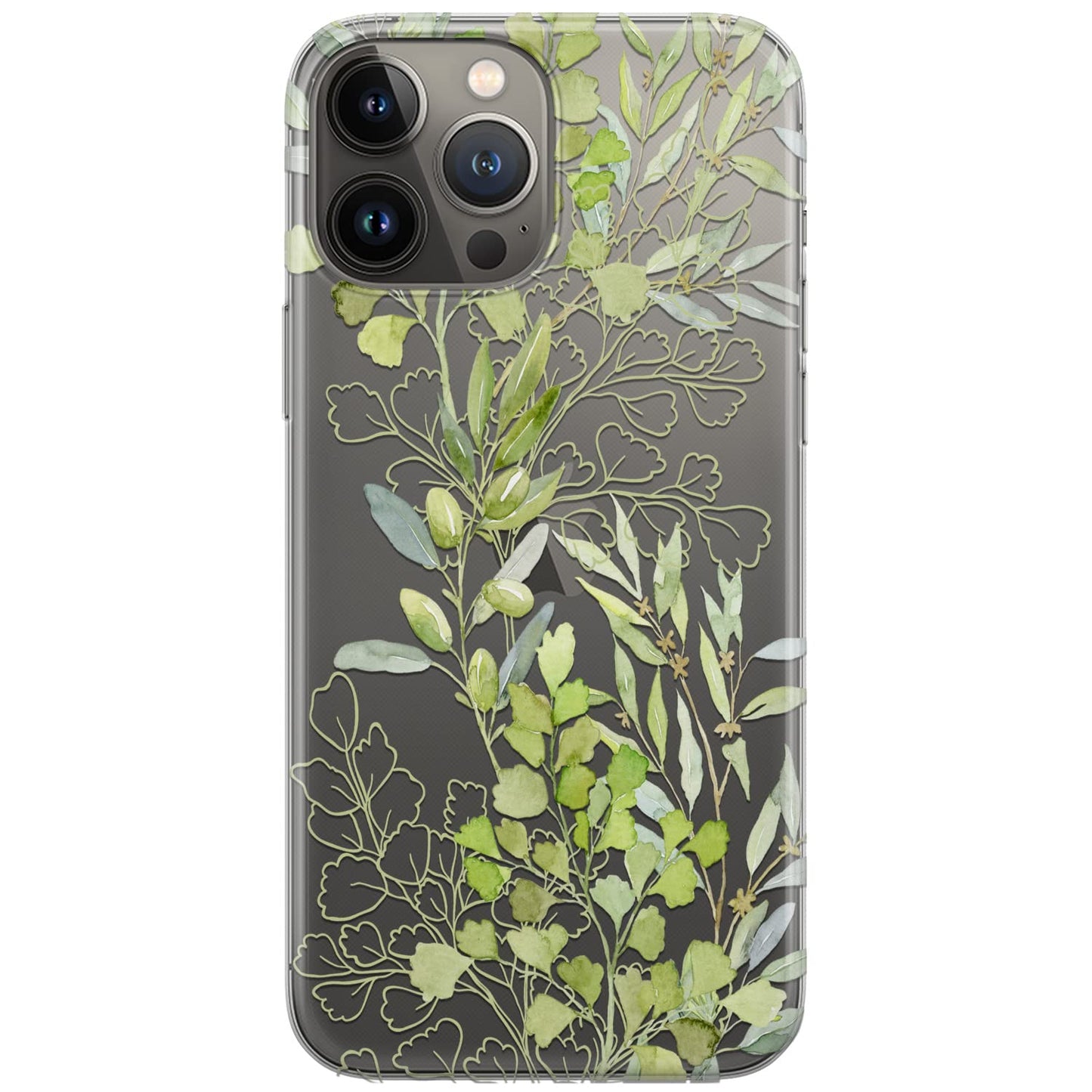 Phone Case Compatible with iPhone 17 Air 16e 15 Pro Max 14 Plus 13 12 Mini SE 11 Lightweight Olive Leaves Shockproof Plants Flexible Botanical Fern Green Herbs Cell Protective Print Floral
