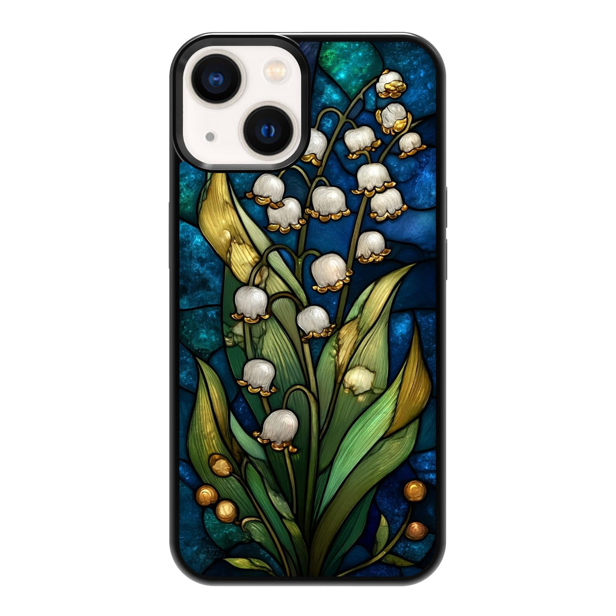 Elegant Forest Green Botanical Leaf and Plant Illustration Phone Case, Shockproof Protective Cover for iPhone 11 12 13 14 15 16 17 Pro Max Plus Mini XR 7 8 SE