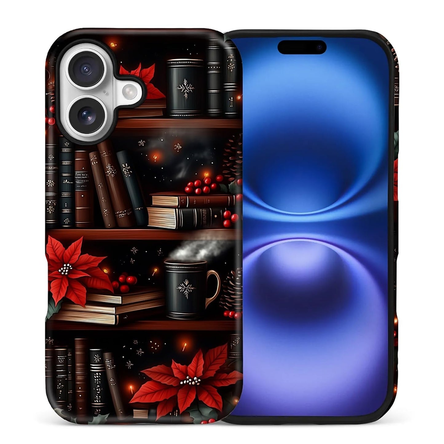 Case for iPhone 17,Drop Protection Hybrid 2-Layer Hard Phone Cover-Vintage Christmas Stamps Collage