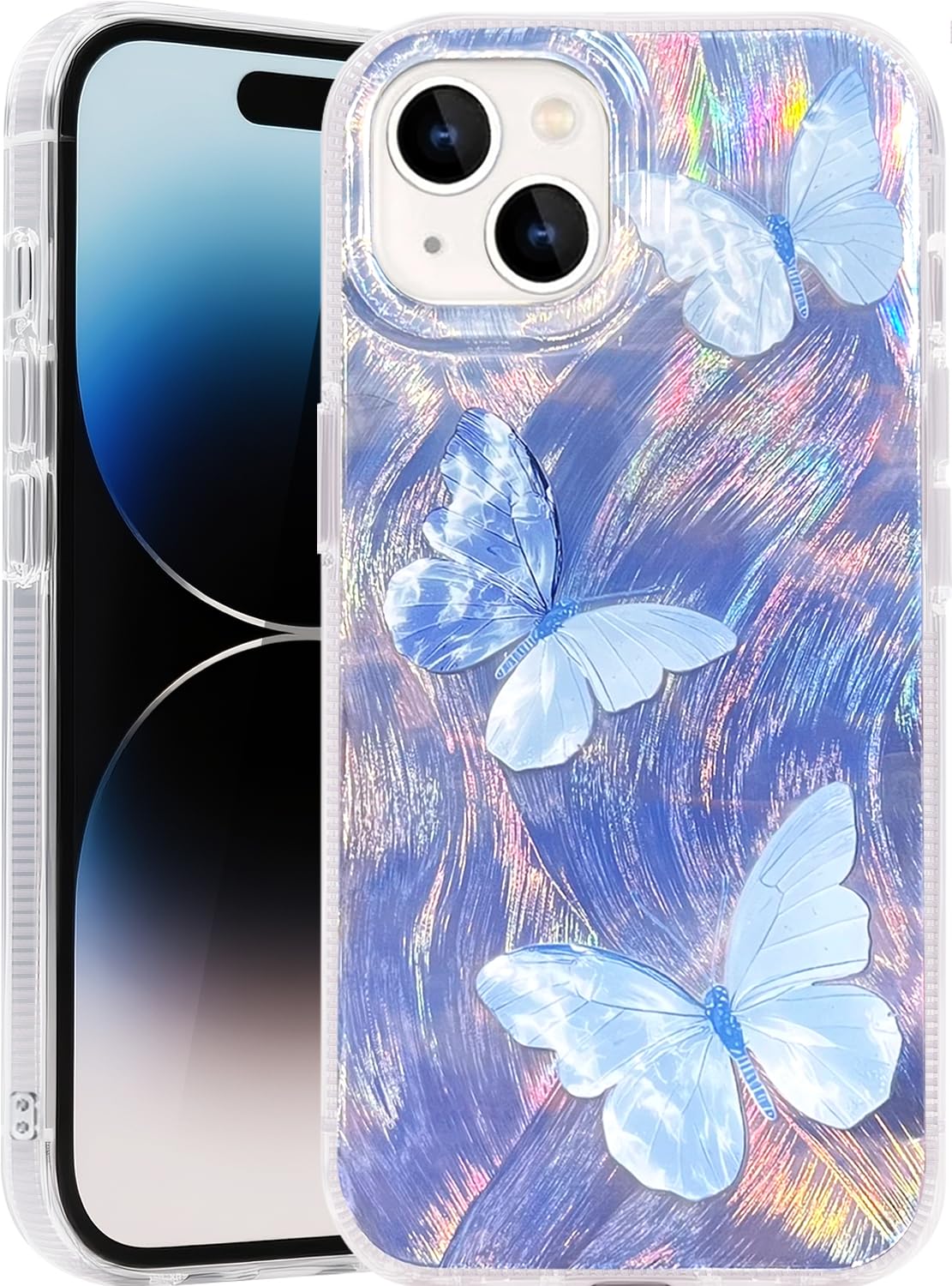 Compatible with iPhone 17 Pro Case,with [Soft Slim][Camera Protection] Cute Fishing Cats Shiny Aesthetic Phone Cover Anti-Yellowing Shockproof Protective Cover for Women Girl