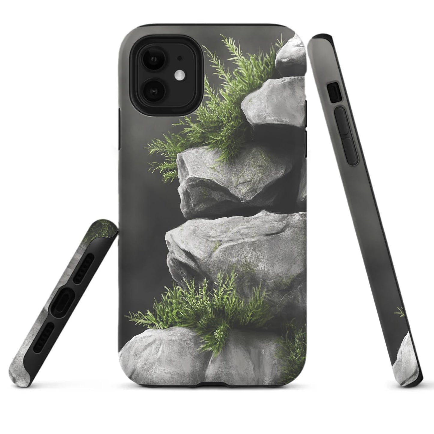 Raindrops Potted Plants Phone Case Compatible with iPhone 16 15 14 13 12 Compatible with Samsung Galaxy S25 S23 Plus S21 FE S22 Dual Layer Sturdy Shockproof Full Protection with Mag-Safe