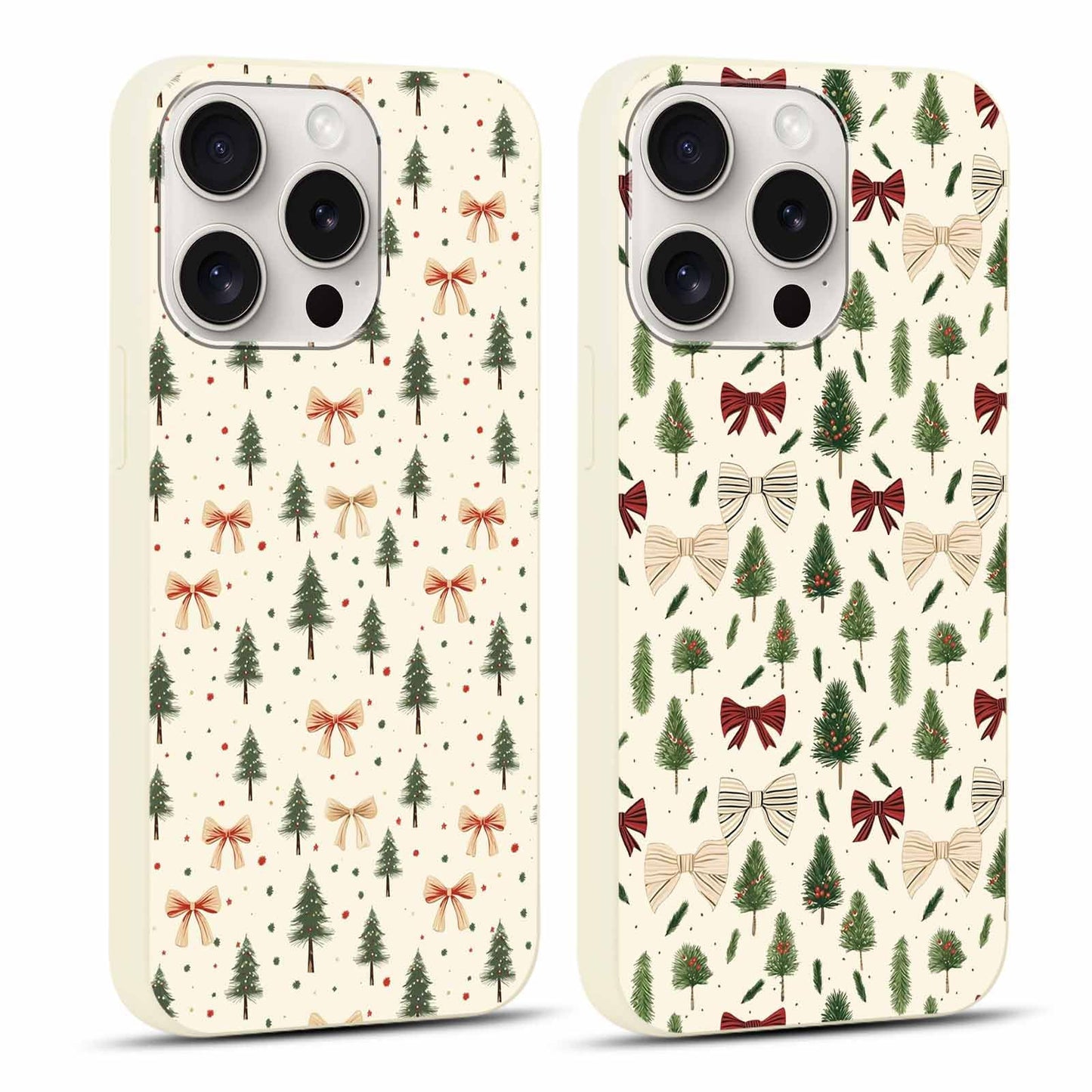 2 Pack Merry Christmas Phone Case for iPhone 16 6.1", Cute Xmas Christmas Tree Pattern Case with Candy Design Christmas Decorations Gifts Shockproof Soft Silicone Cover for Girl Women
