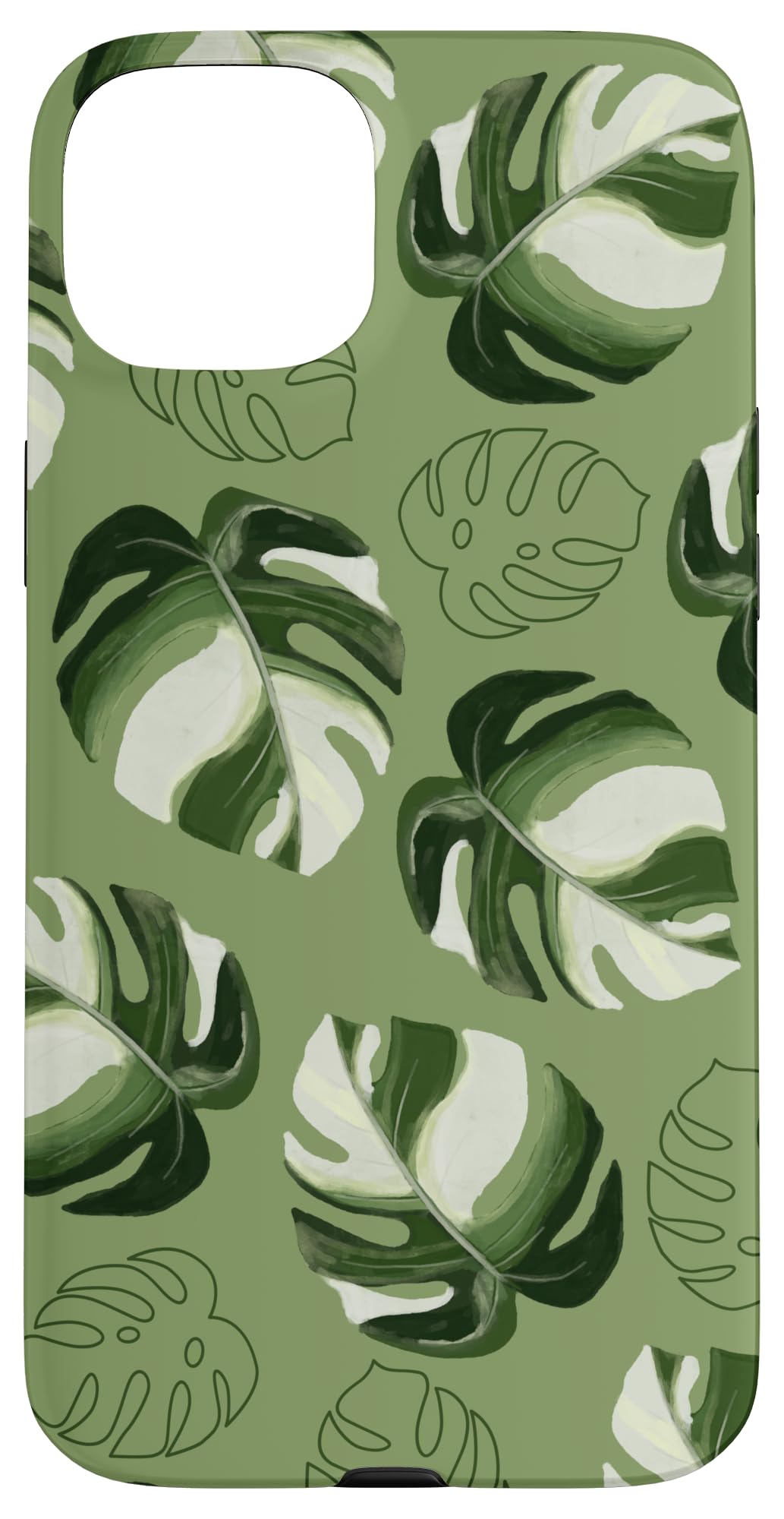 Monstera Deliciosa Leaves Plant Leaf Botanical Nature Case for iPhone 15
