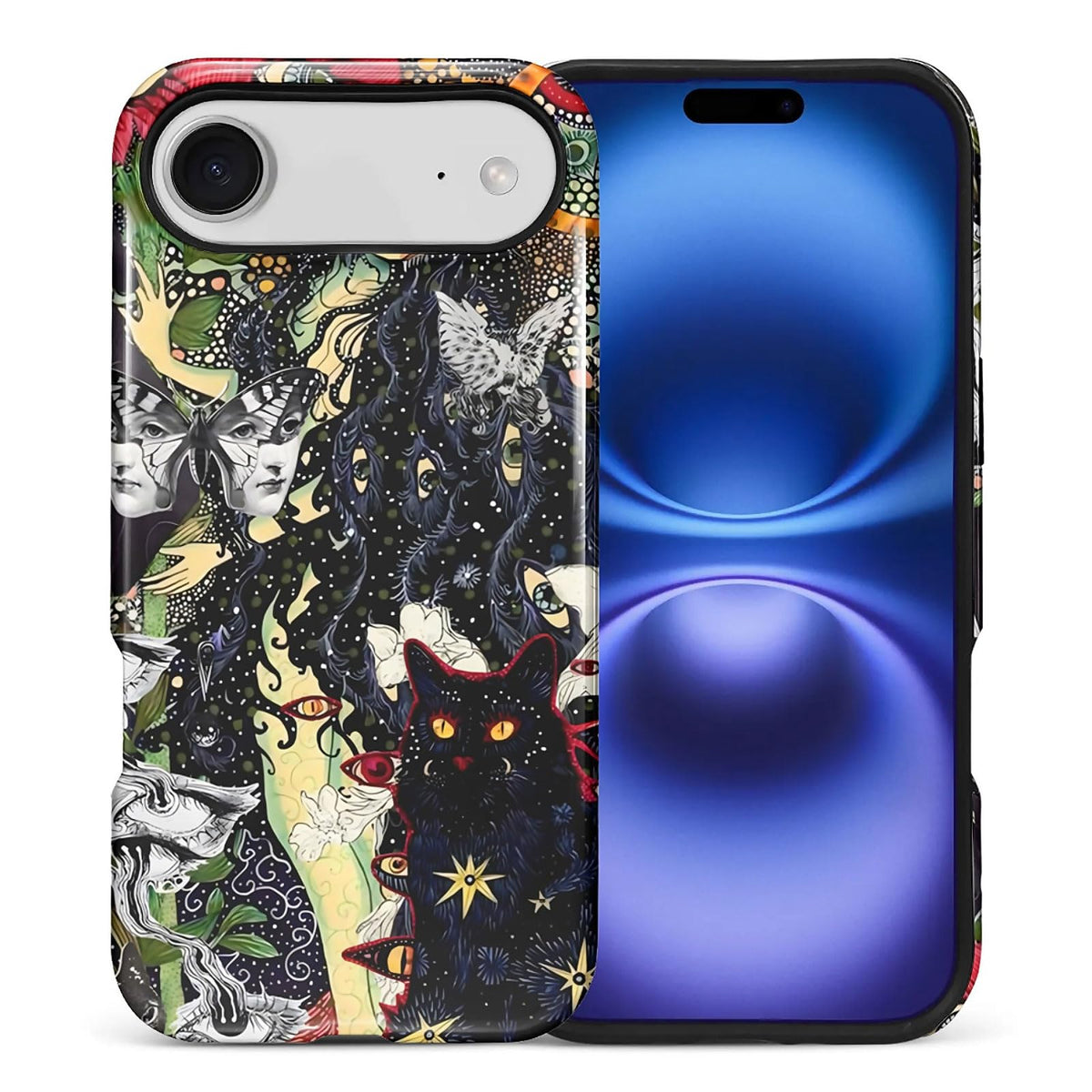 for iPhone 17 Pro Case,Hybrid 2-Layer Hard Shell + Silicone Protective Case -Resistant Shockproof- Ally's Dog's Cute College Summer Flower Collage