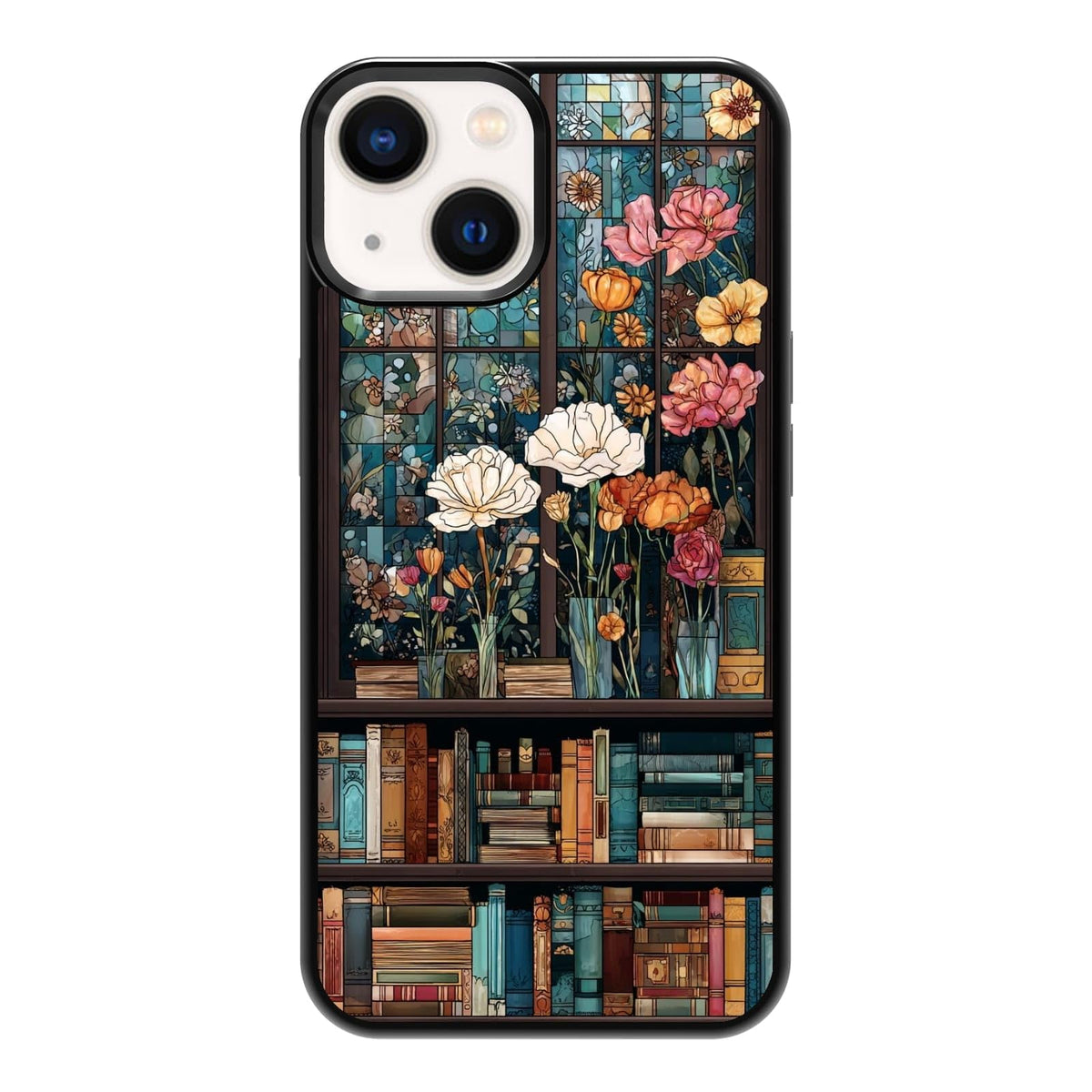Nature Stained Glass Green Forest Tree Sunlight Phone Case, Shockproof Protective Cover for iPhone 11 12 13 14 15 16 17 Pro Max Plus Mini XR 7 8 SE