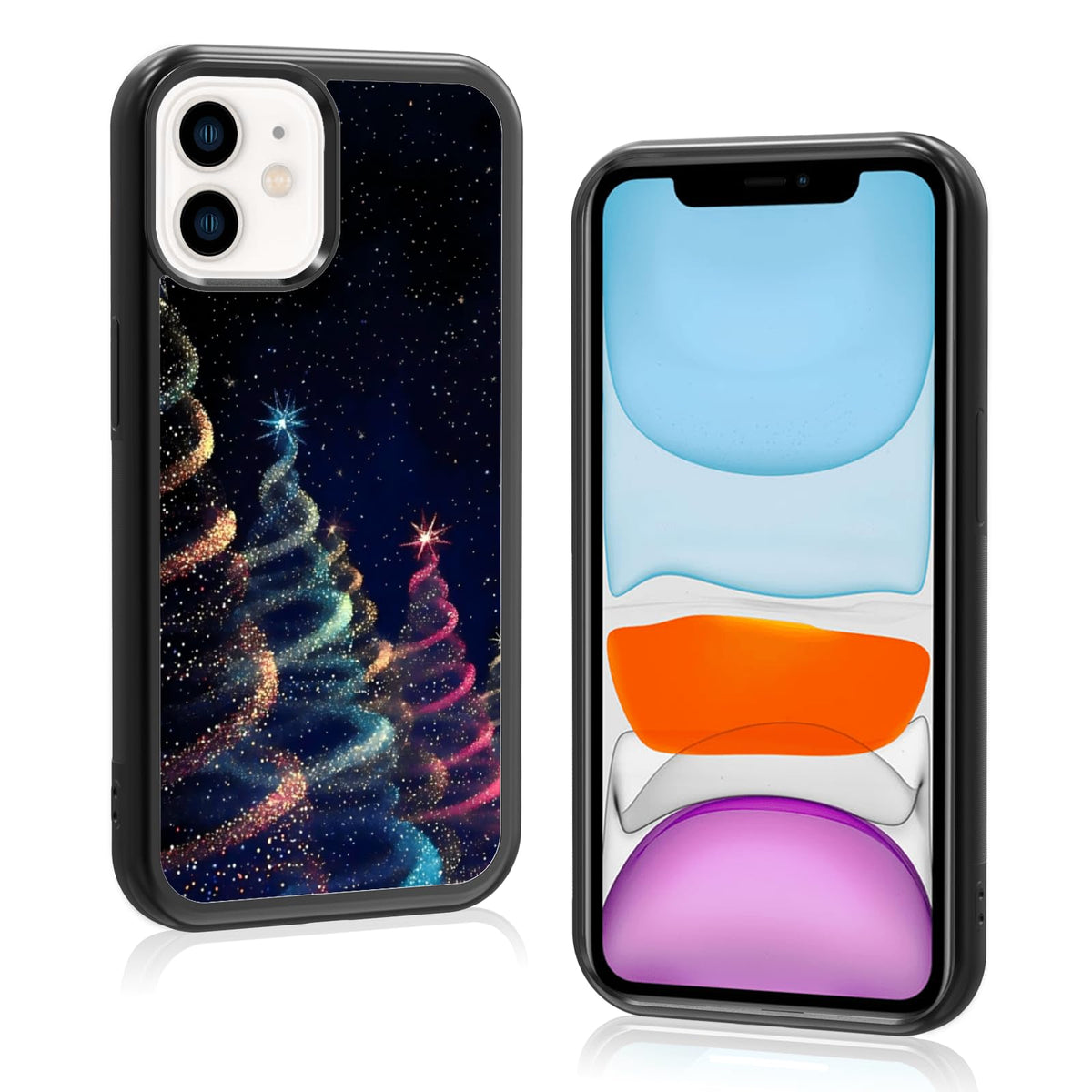 Cute Christmas Tree Bow Phone Case: Kawaii Winter Non-Slip Design Compatible with iPhone 13./14 Case for Women & Girl（14）