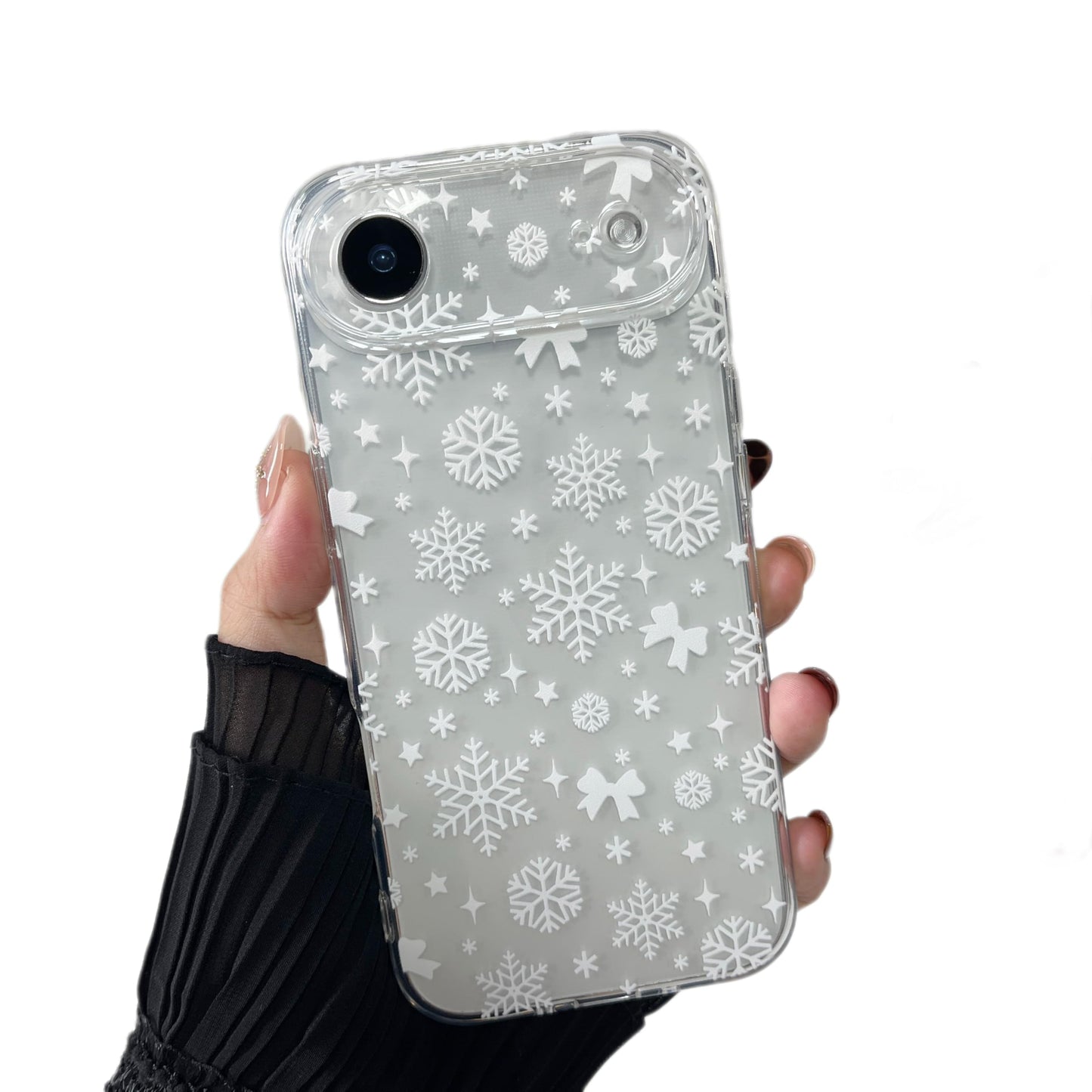 ZTOFERA Christmas Phone Case for iPhone 12 6.1 inch,Clear Cute Merry Christmas Pattern Phone Case Gifts Transparent Hard PC +TPU Bumper Shockproof Protective Cover-Gingerbread Man