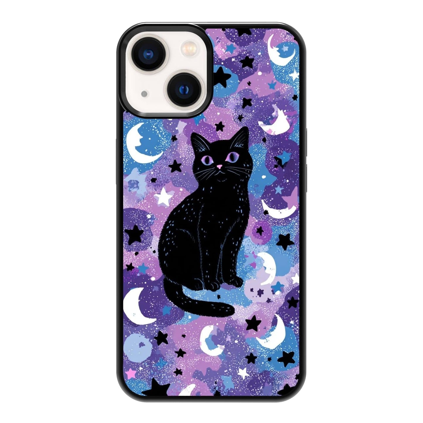 Black Cat Indoor Jungle Potted Plants Bookshelf Dark Green Botanical Urban Forest Phone Case, Shockproof Protective Cover for iPhone 11 12 13 14 15 16 17 Pro Max Plus Mini XR 7 8 SE