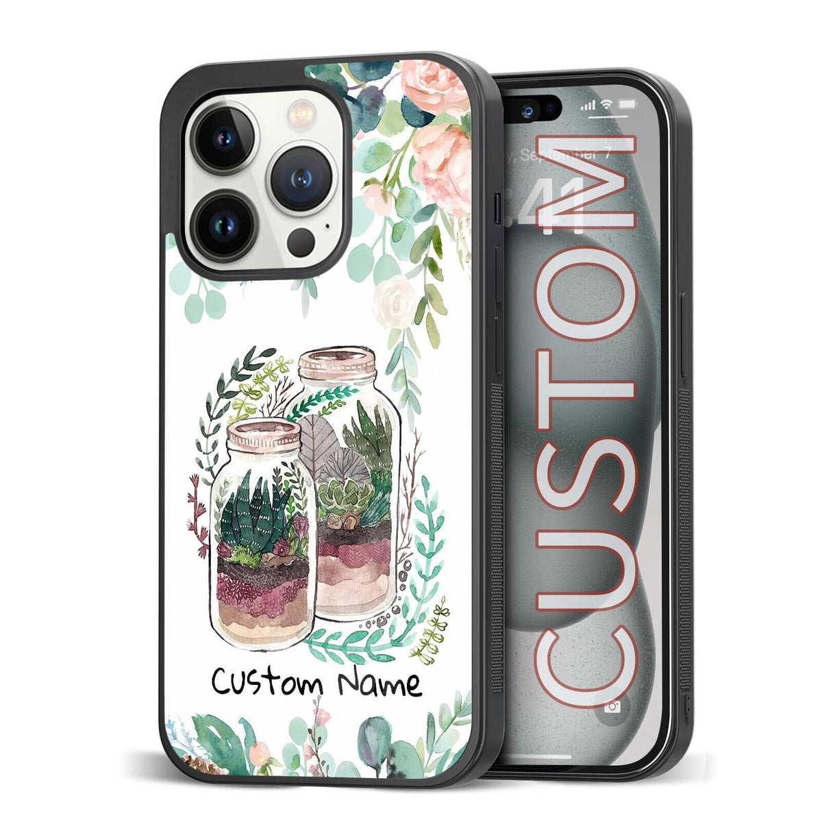 Custom Name Phone Cases for Plant LoverKawaii Wildland Shockproof Cover Case for iPhone 11 12 13 14 15 16 17 Pro Max Plus Mini Xr Xs| for Samsung S20 S21 S22 S23 S24 S25 S26 Ultra Plus FE