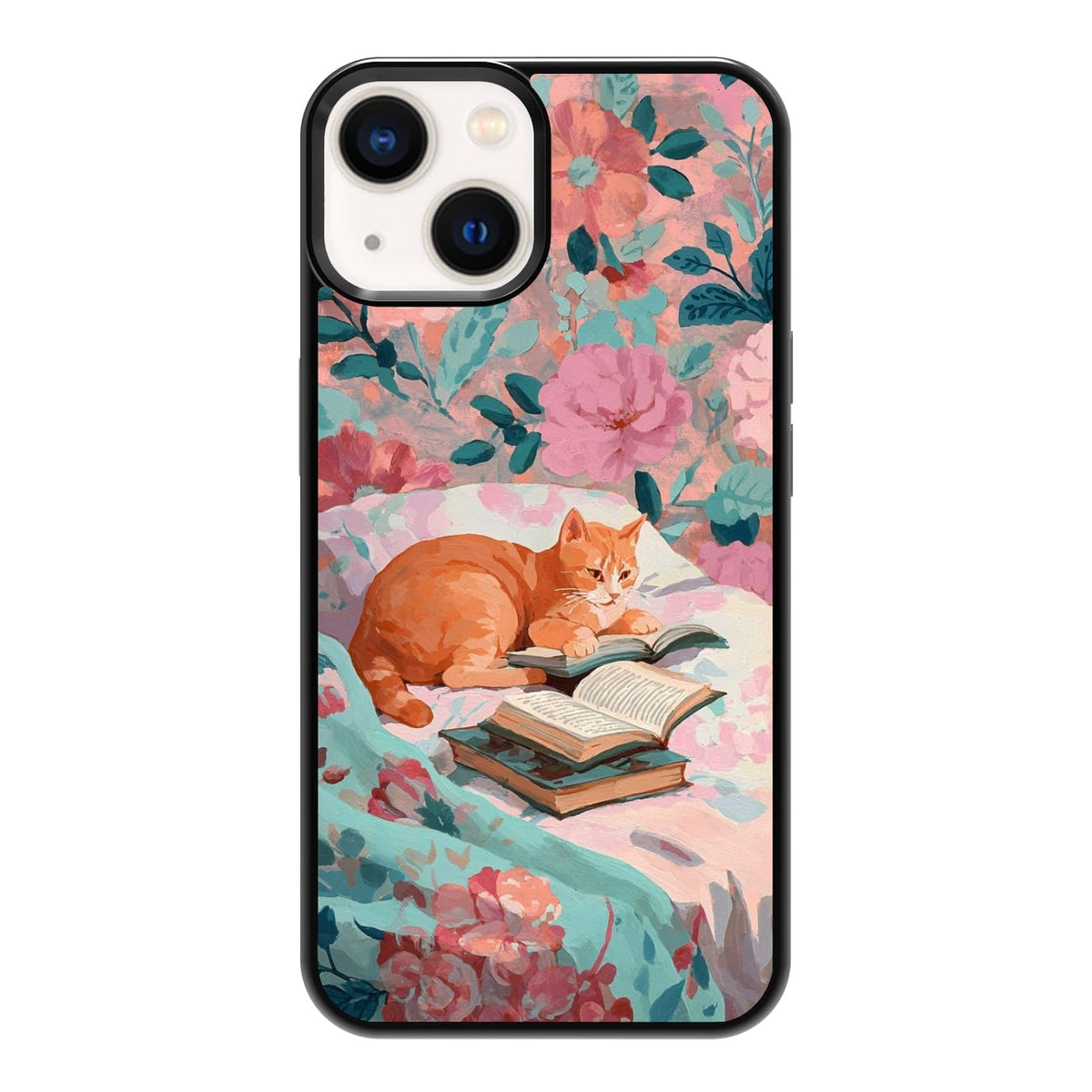 Lush Tropical Monstera Leaves Black Cat Botanical Art Phone Case, Shockproof Protective Cover for iPhone 11 12 13 14 15 16 17 Pro Max Plus Mini XR 7 8 SE