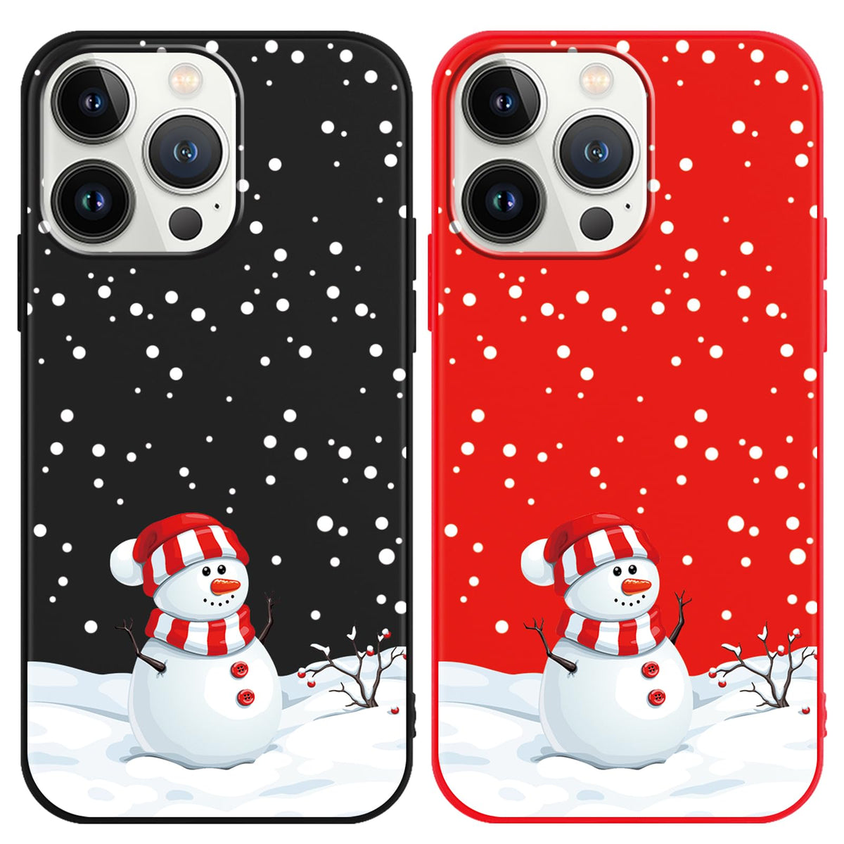 2 Pack Christmas Phone Case for iPhone 16 6.1'', Cute Christmas Tree Pattern Gifts Case with Gingerbread Canes Design Soft TPU Anti-Fall Protective Slim Shockproof Cover for Girl Women Men