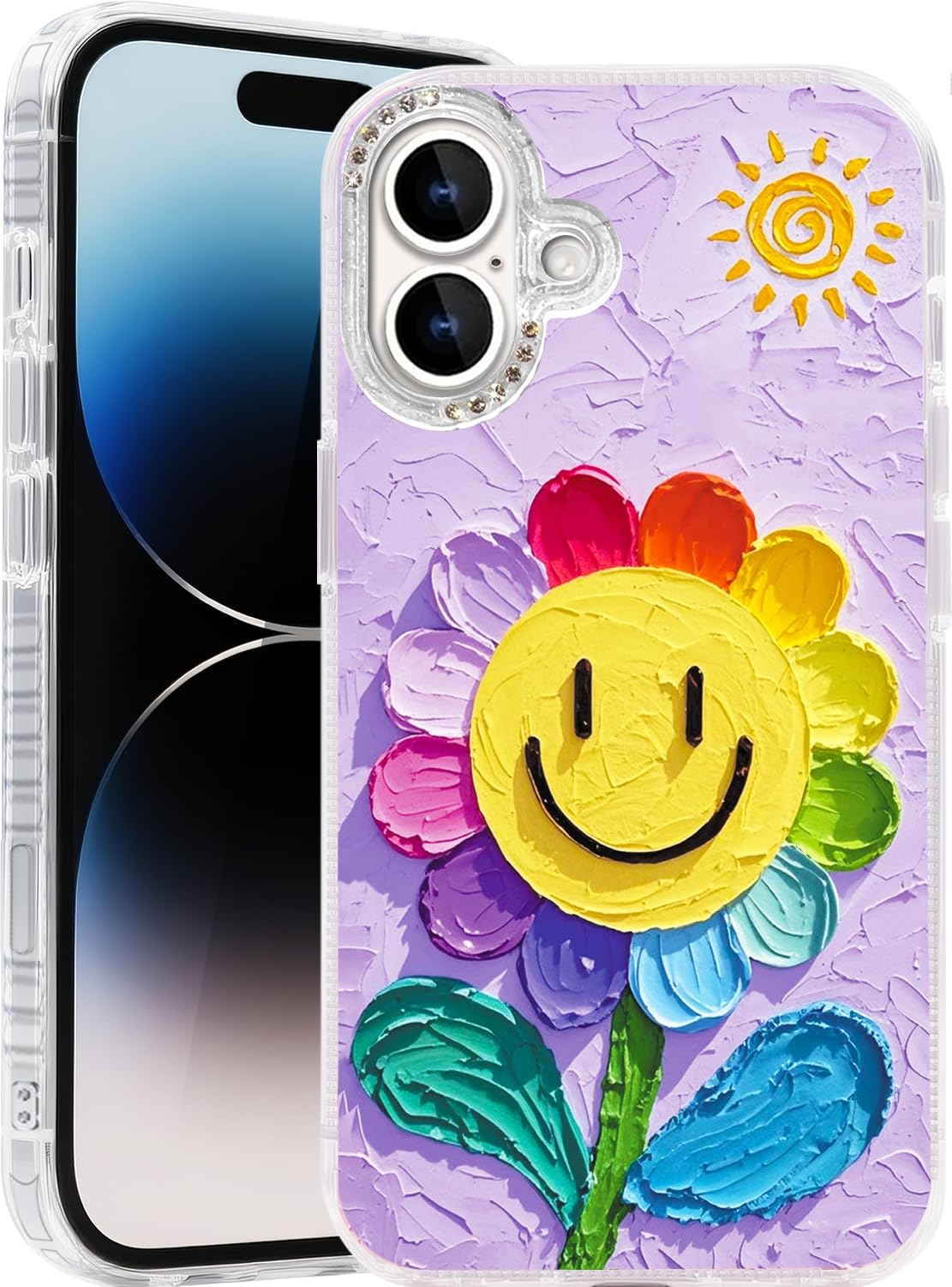 Compatible with iPhone 17 Case,with [Soft Slim][Camera Protection] Cute Fishing Cats Shiny Aesthetic Phone Cover Anti-Yellowing Shockproof Protective Cover for Women Girl