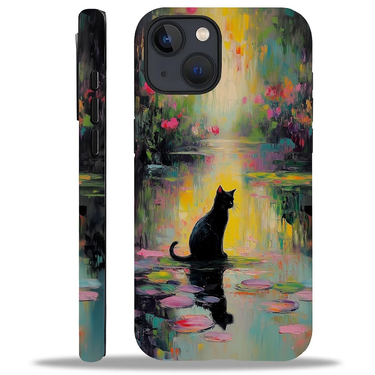 Case for iPhone 16 Pro Max,Aesthetic Frog Pond Splice Exquisitely Pattern Double Protective Phone Cover Cases Soft Silicone for iPhone 16 Pro Max