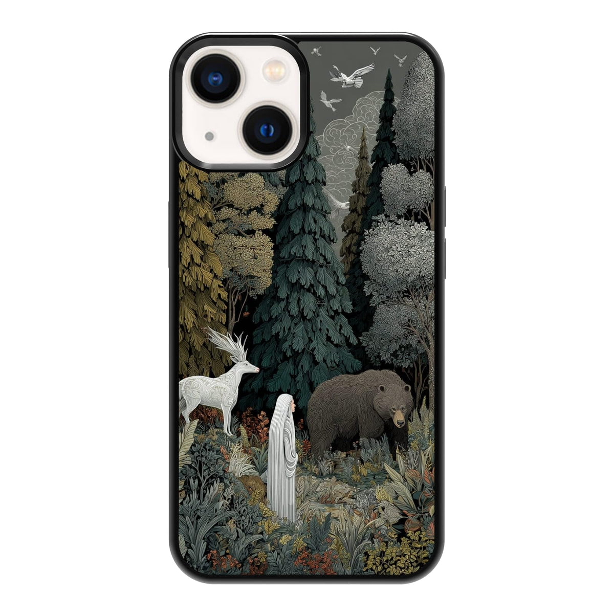 Lush Garden Wildflower Field Green Botanical Nature Aesthetic Phone Case, Shockproof Protective Cover for iPhone 11 12 13 14 15 16 17 Pro Max Plus Mini XR 7 8 SE