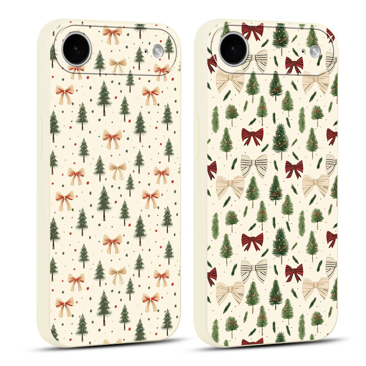2 Pack Merry Christmas Phone Case for iPhone 16 6.1", Cute Xmas Christmas Tree Pattern Case with Candy Design Christmas Decorations Gifts Shockproof Soft Silicone Cover for Girl Women