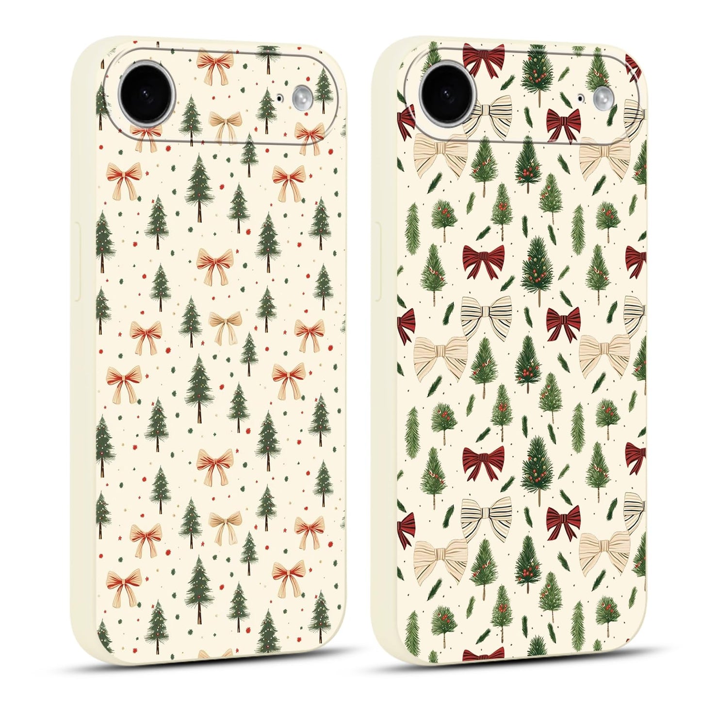2 Pack Merry Christmas Phone Case for iPhone 13 / iPhone 14 6.1", "Cute Xmas Tree Pattern Case with Candy Design Christmas Decorations Gifts Shockproof Soft TPU Cover for Girl Women