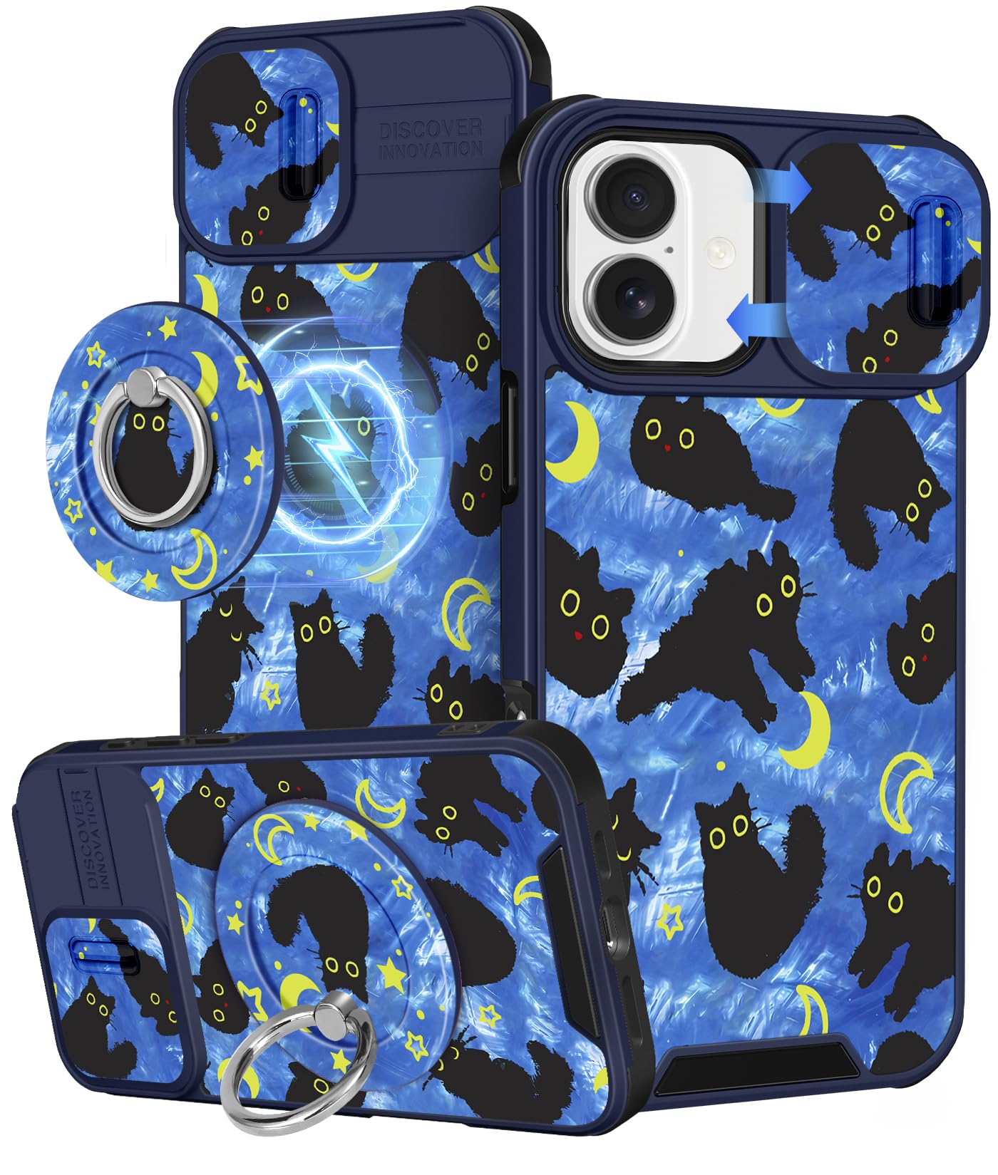 Buleens for iPhone 17 Pro Max Case 6.9 Inch - with Ring Stand & Camera Cover Aesthetic Cute Designed for Women Girls Girly Cartoon Kawaii Dogs Phone Case for iPhone 17 Pro Max Compatible with Magsafe
