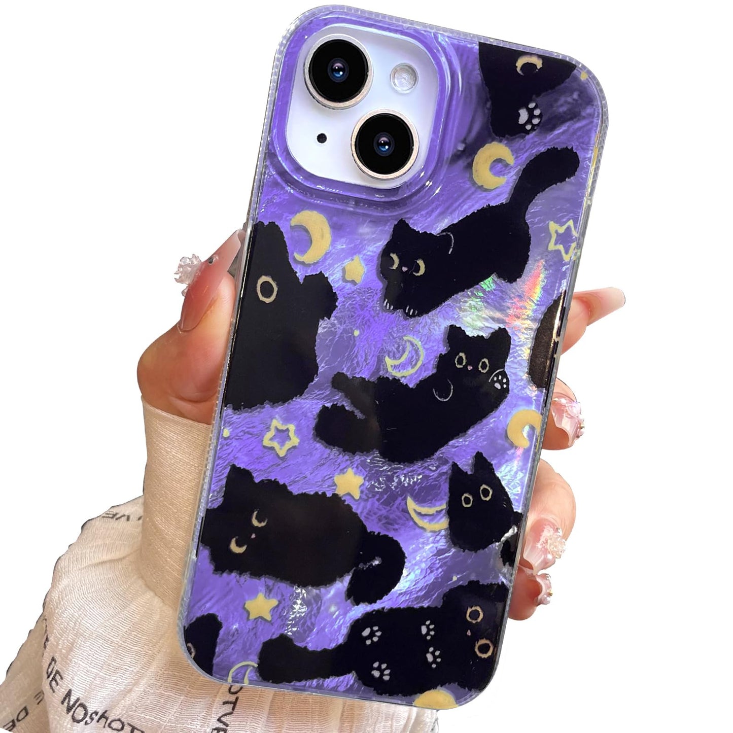 for iPhone 13 Case & iPhone 14 Case Shiny Cute cat Design,Fun Dog Soft Slim TPU Shockproof Protective Bumper Adorable Phone Cases Cover for Women Girls Aesthetic,iPhone 14/13 6.1"